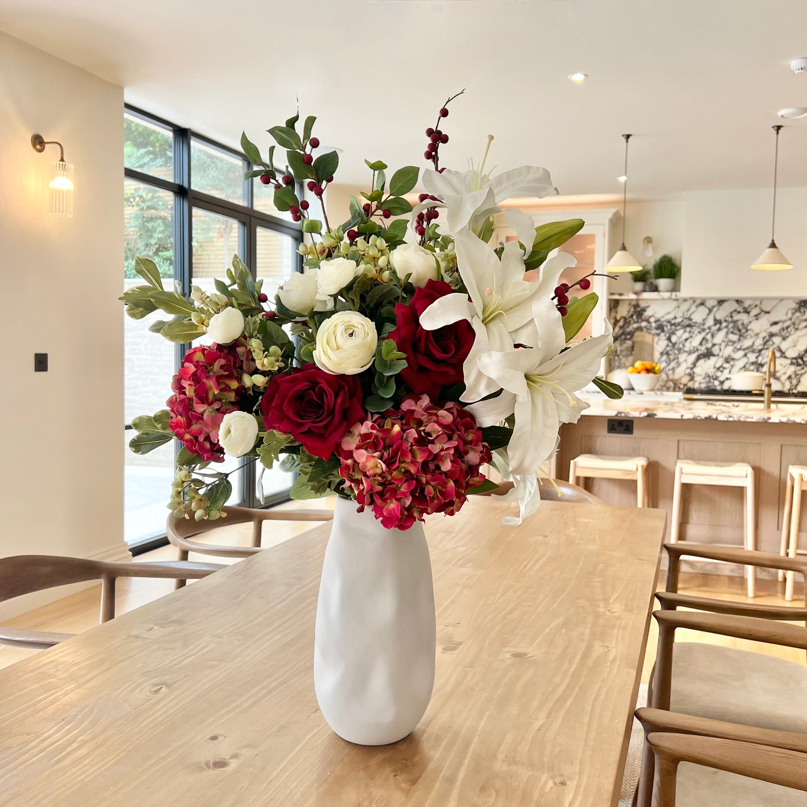 Realistic Christmas Artificial Flower Arrangement by The Faux Flower Company