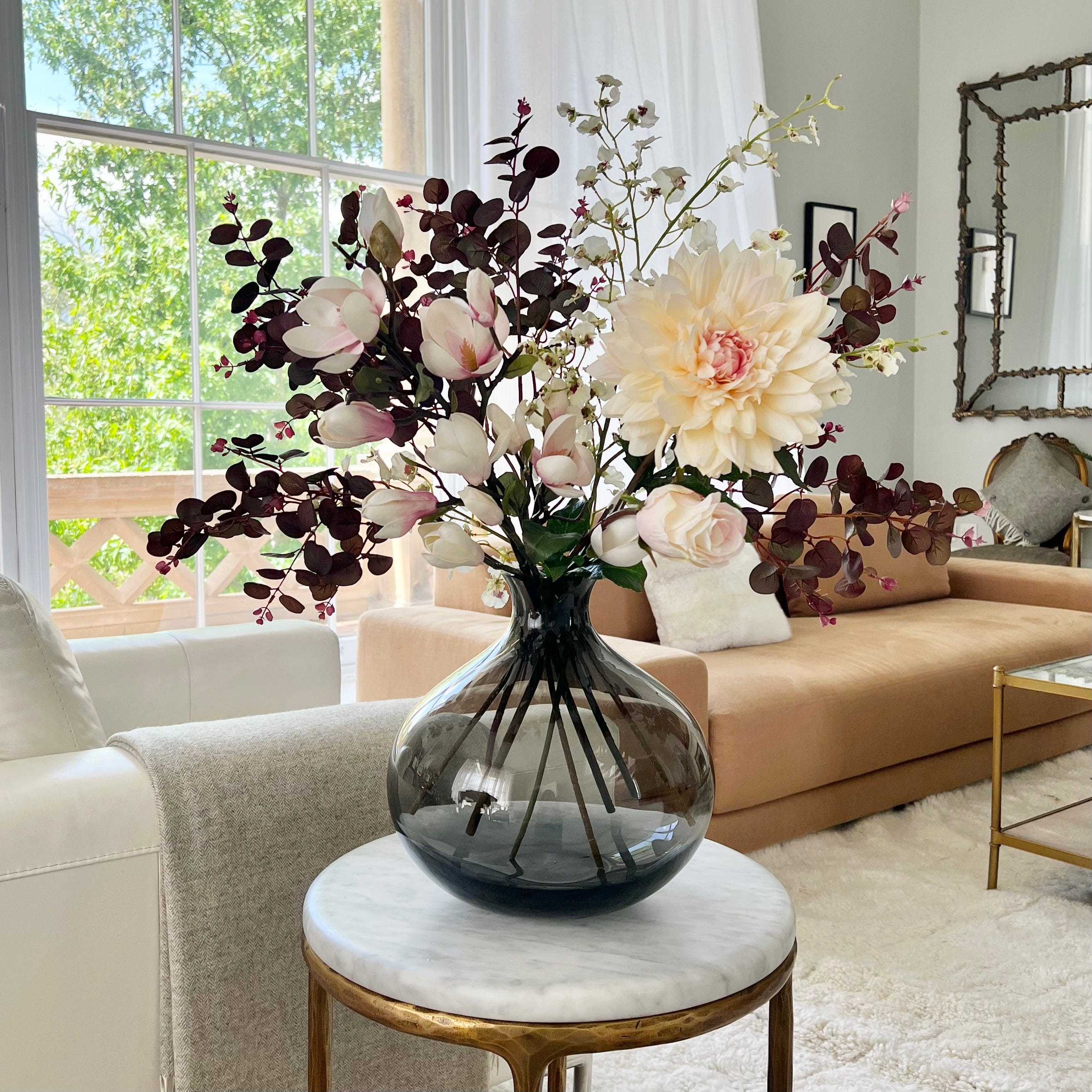 Realistic Dahlia Darling Artificial Flower Arrangement by The Faux Flower Company