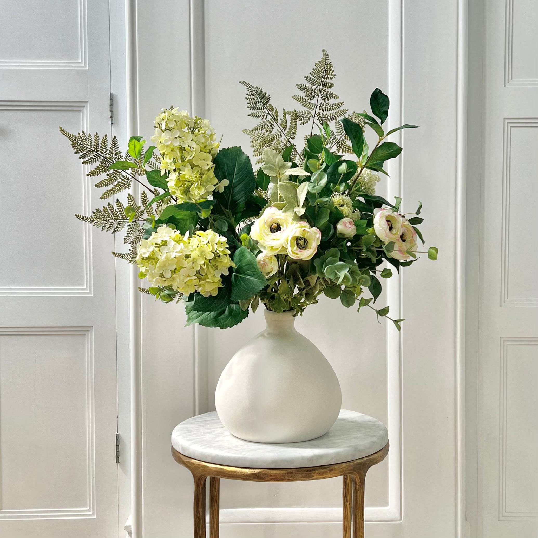 Realistic Green Light Artificial Flower Arrangement by The Faux Flower Company