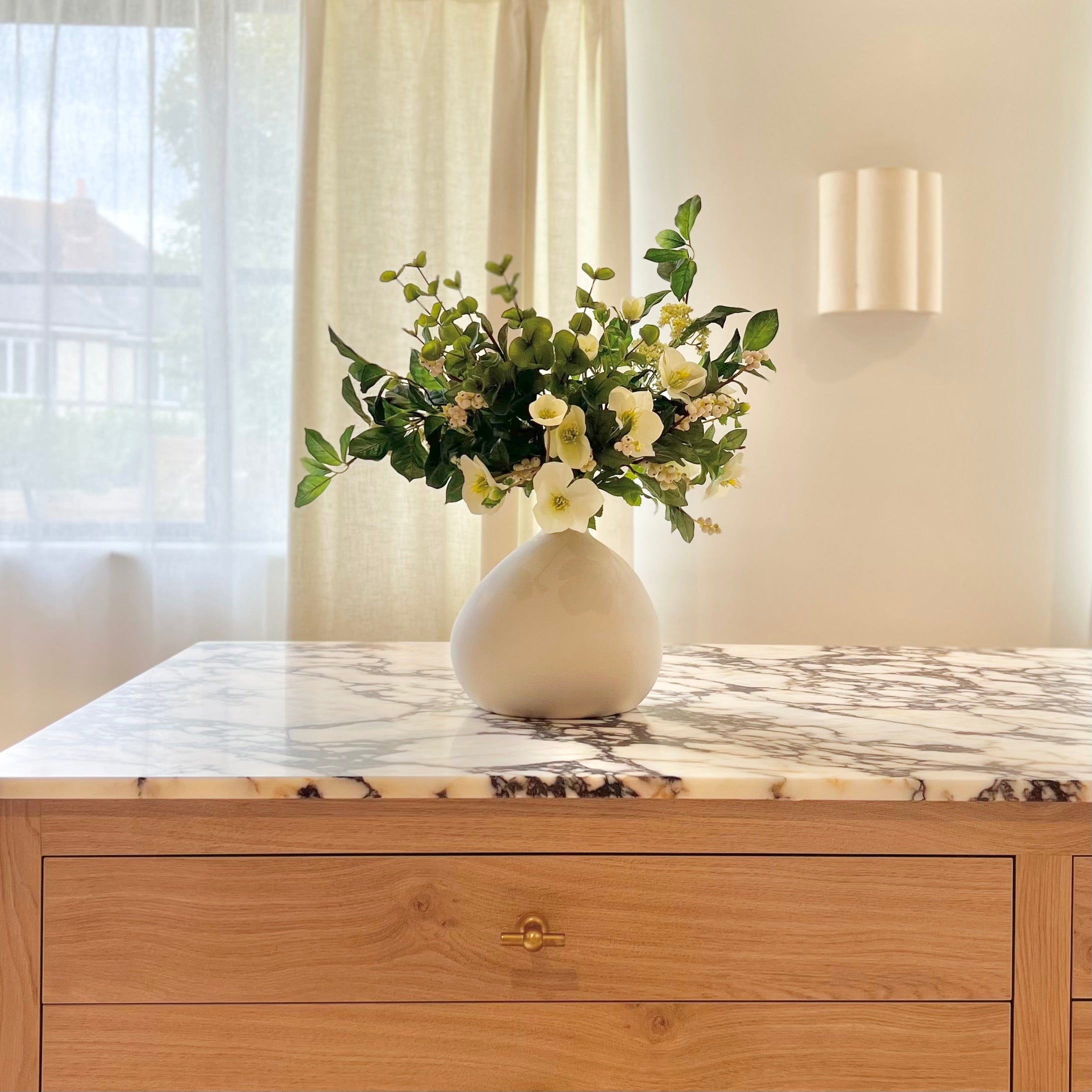 Realistic Hellebore & Berries Artificial Arrangement by The Faux Flower Company