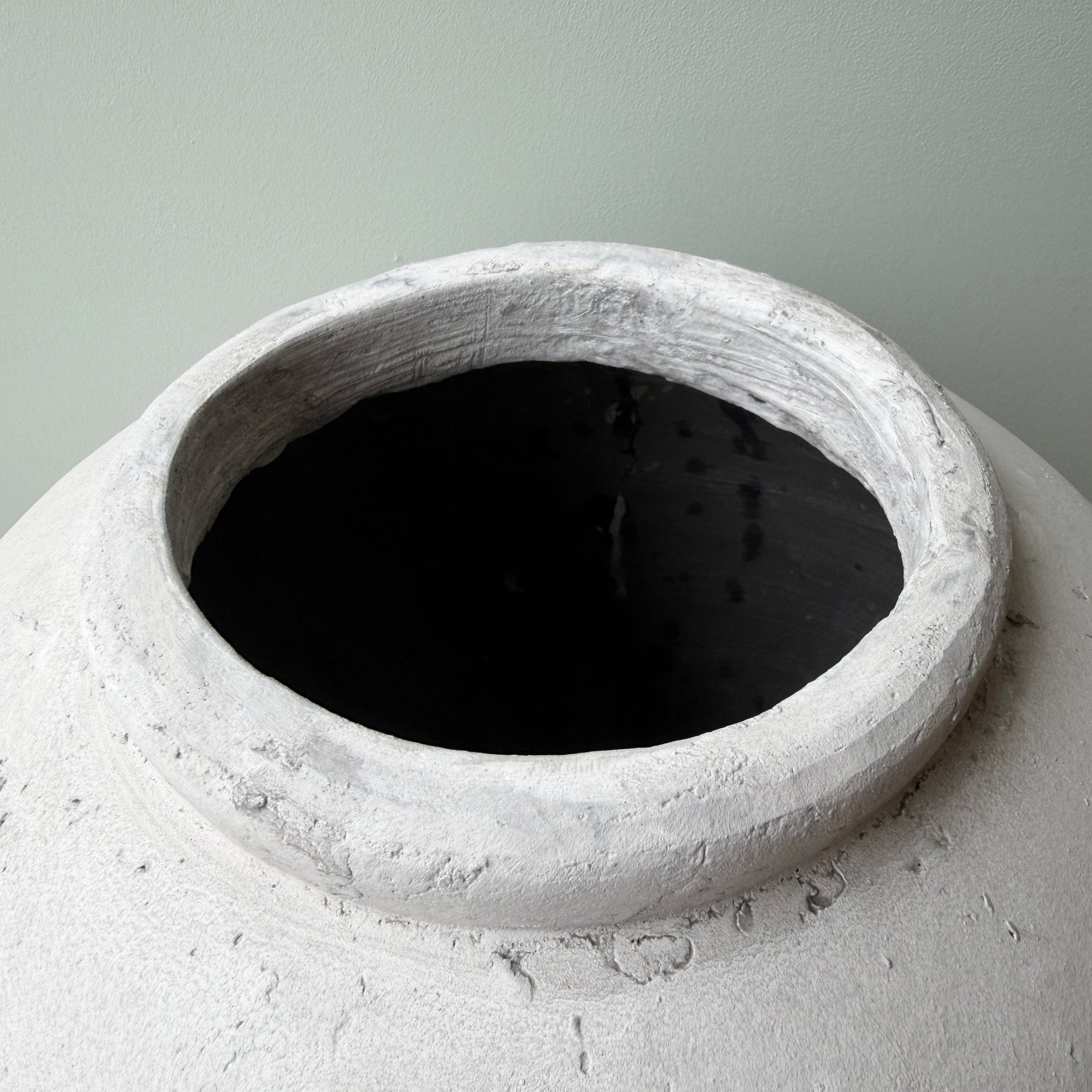 Realistic Large Pale Grey Distressed Stone Vase AHCH-1600 by The Faux Flower Company