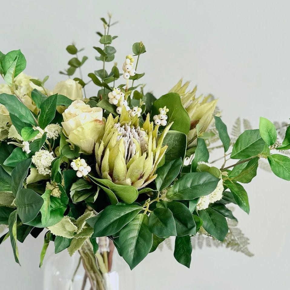 Realistic Nice & Native Bouquet & Clear Funnel Neck Vase Set NATIVE BQ + ABV2253 by The Faux Flower Company