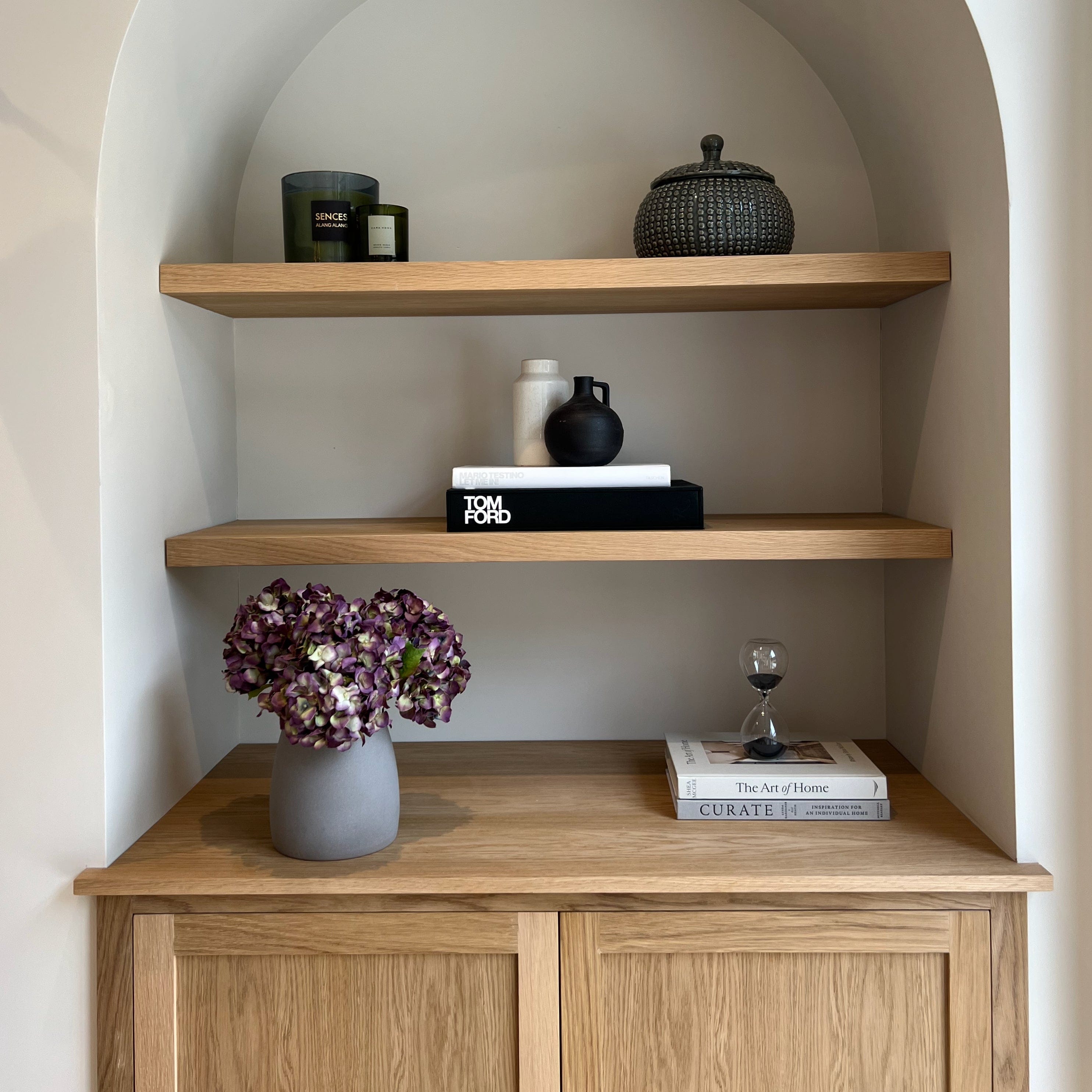 Realistic Purple Dried Hydrangea Bouquet & Kemble Vase Set ABY5070PU-3 + ABP1766 by The Faux Flower Company