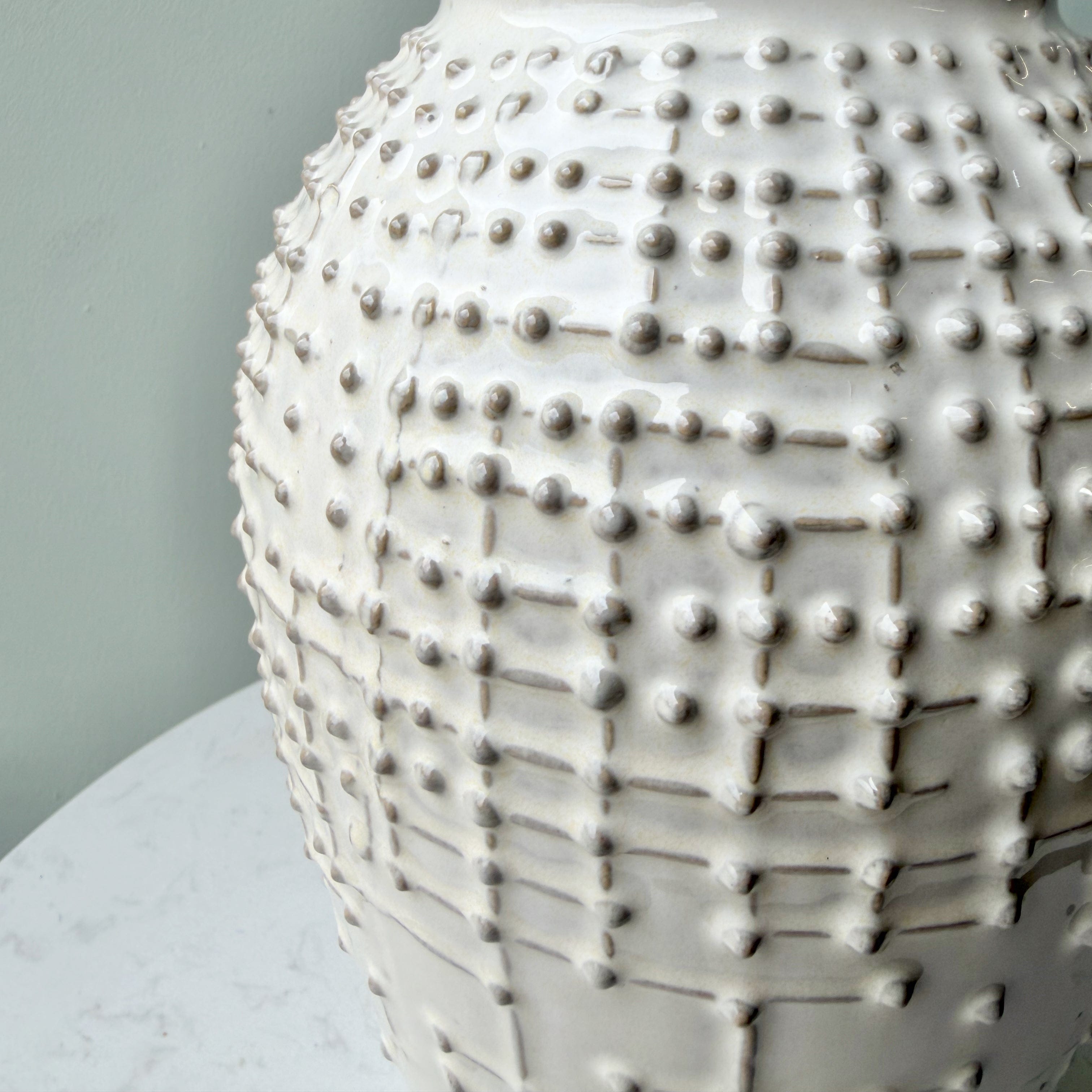 Realistic Small Warm White Dot Vase AHCH-0310 by The Faux Flower Company