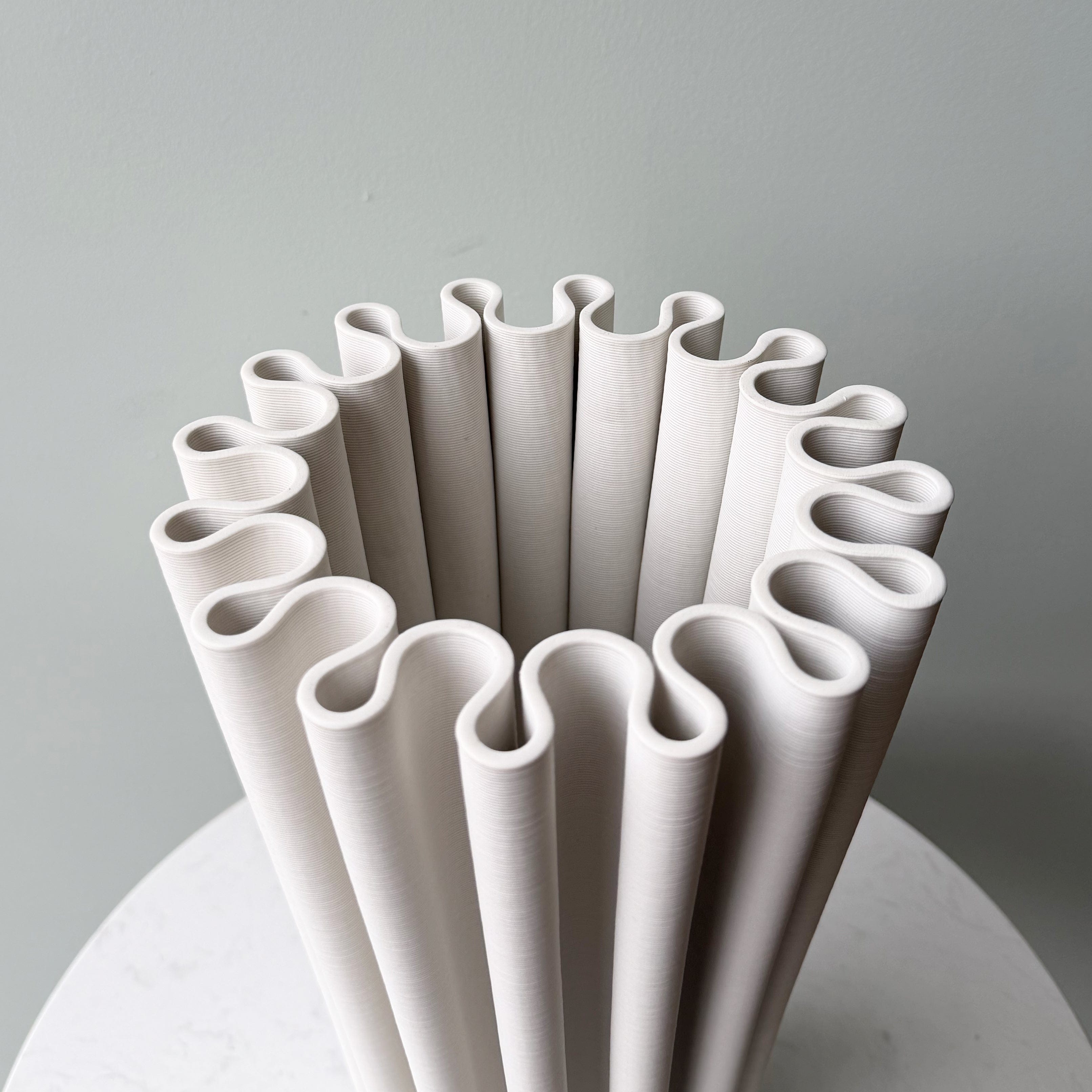 Realistic White 3D Printed Vase AHCH-0100 by The Faux Flower Company