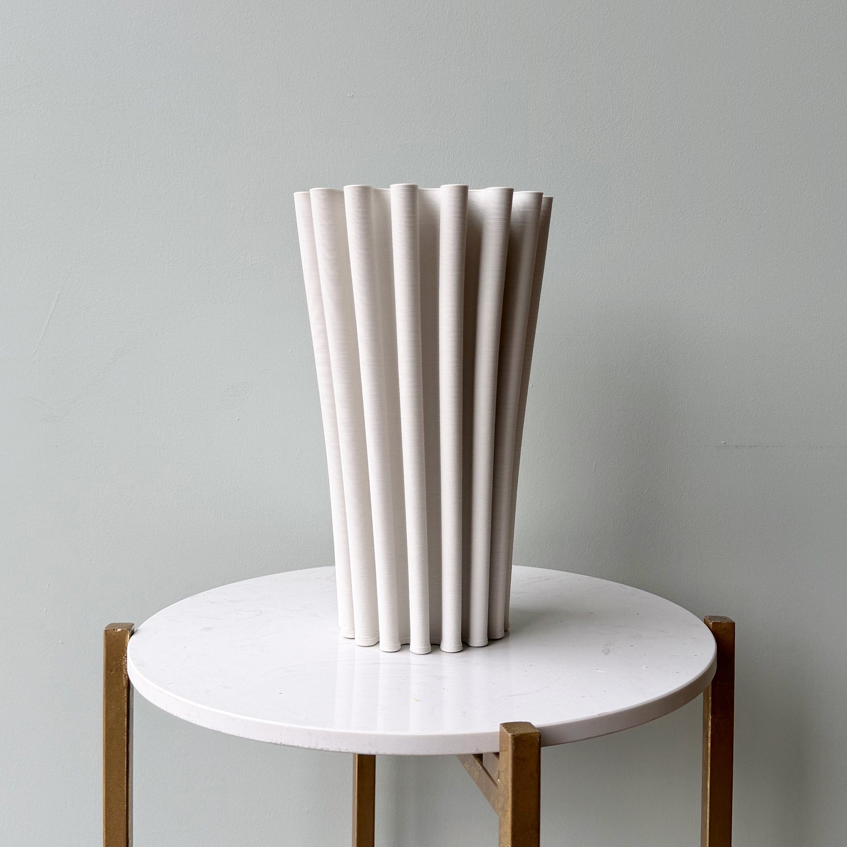 Realistic White 3D Printed Vase AHCH-0100 by The Faux Flower Company