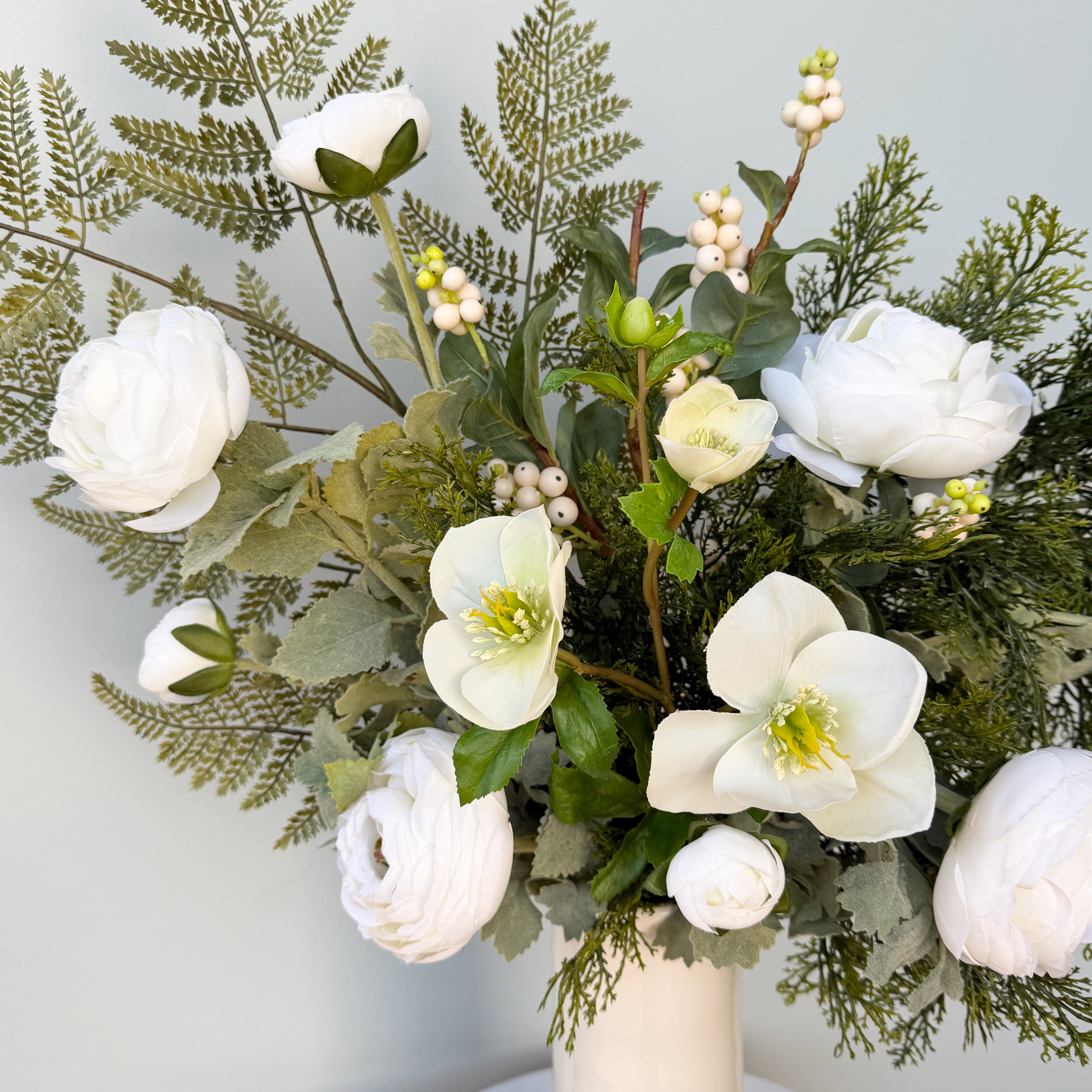 Realistic Winter Woodland Artificial Flower Arrangement by The Faux Flower Company