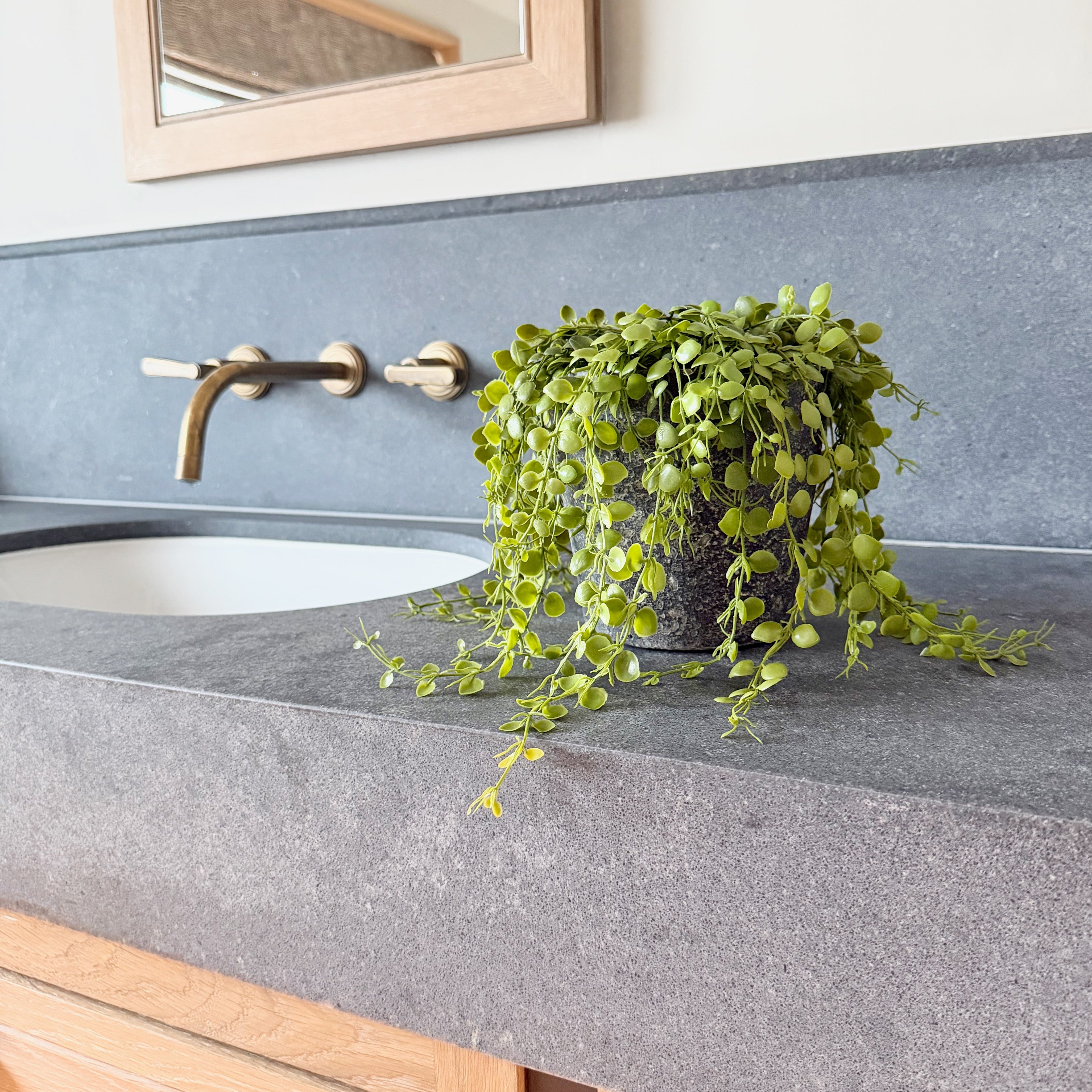 Realistic Artificial Green Button Fern In Pot AHCH-1783 by The Faux Flower Company