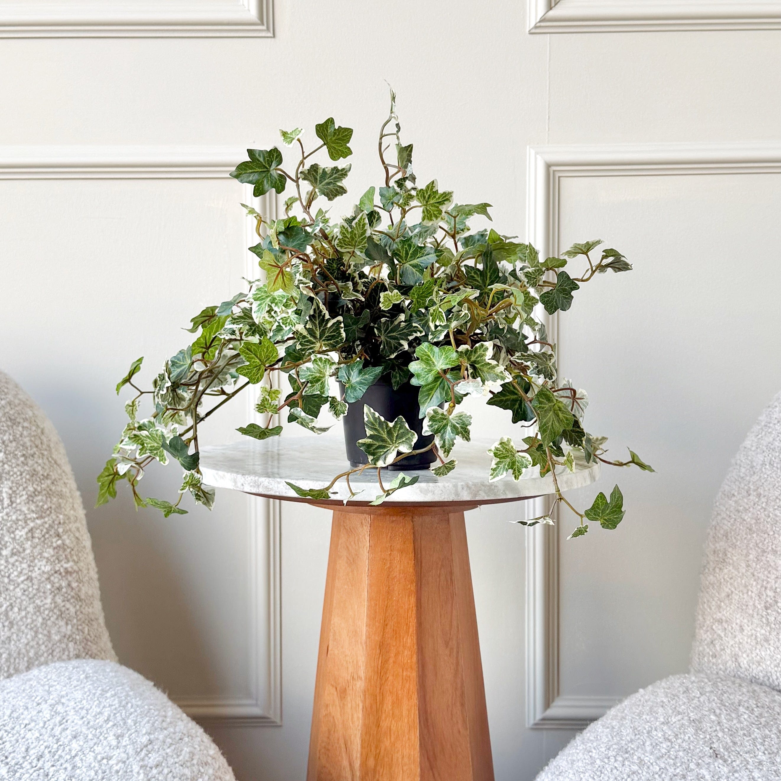 Realistic Artificial Green & White Ivy In Pot AHCH-2368 by The Faux Flower Company