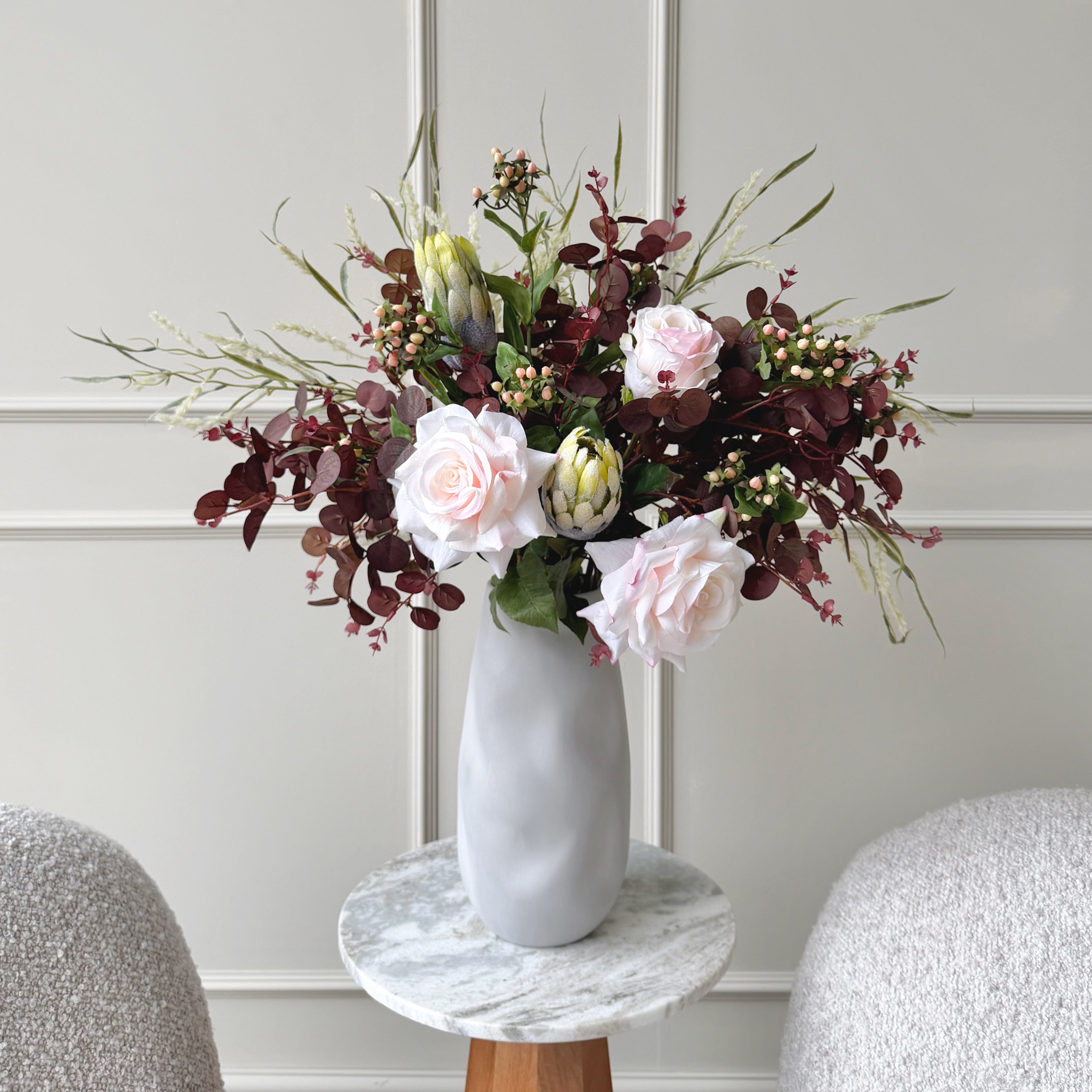 Realistic Autumn Plum Artificial Flower Arrangement by The Faux Flower Company