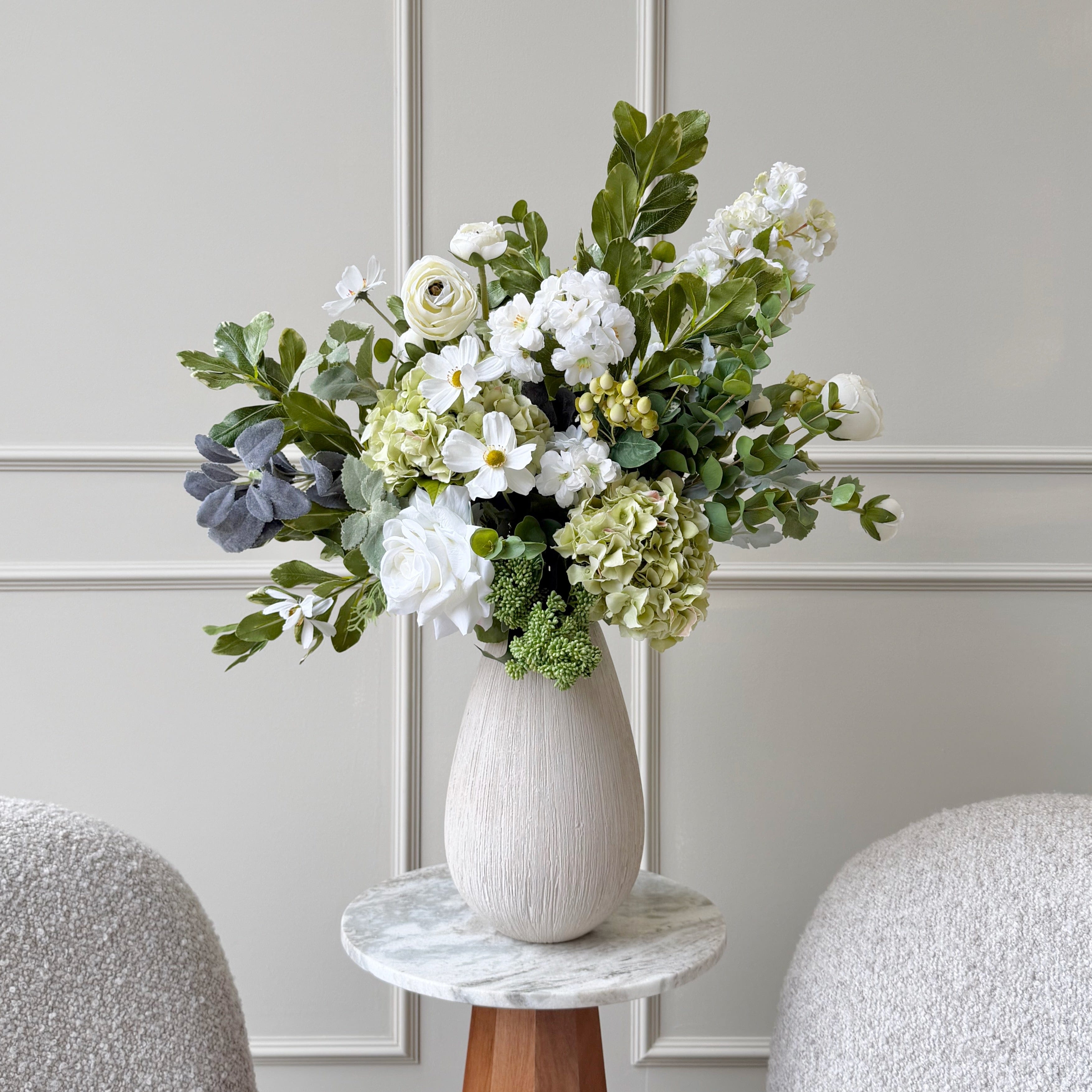 Realistic Green Pastures Artificial Flower Arrangement by The Faux Flower Company