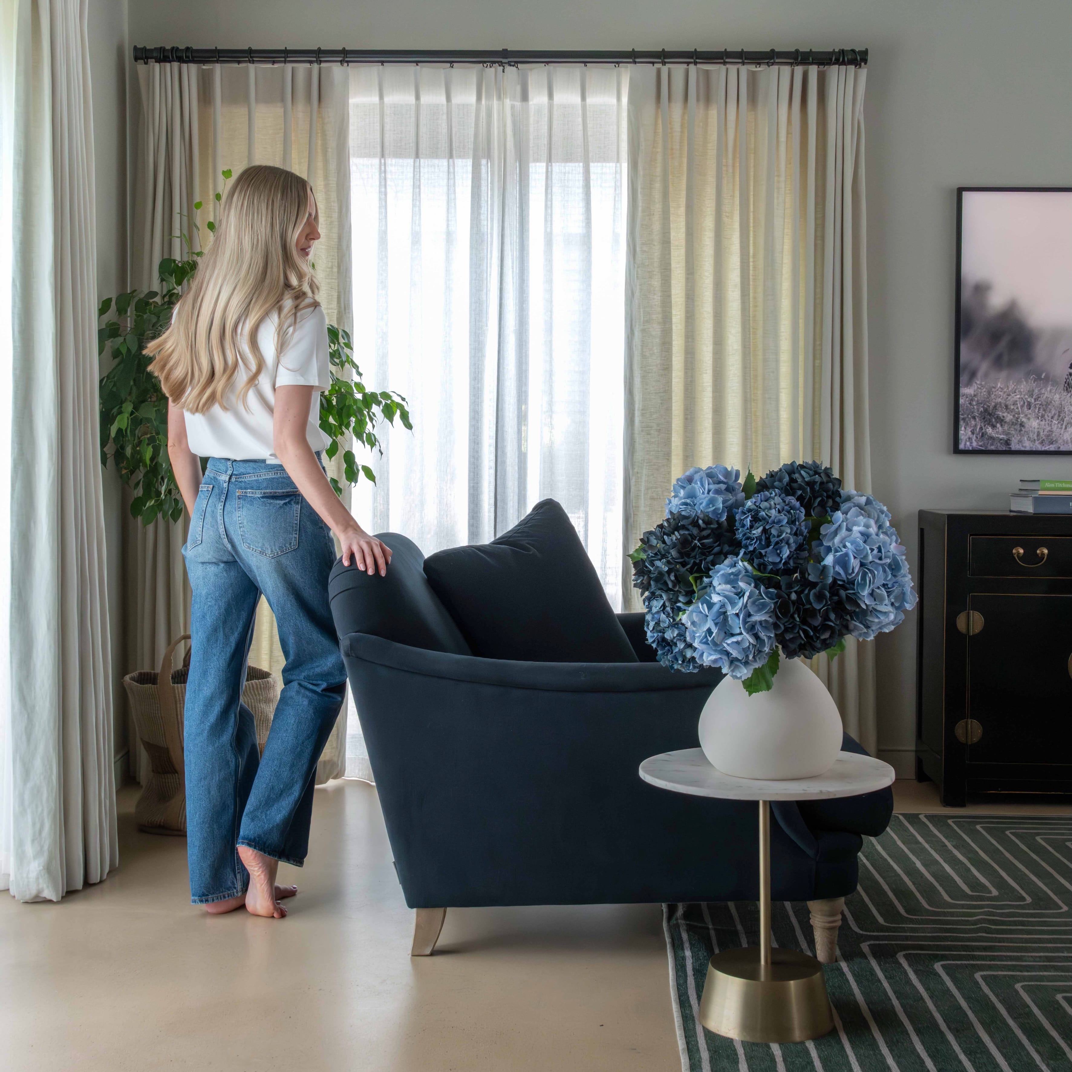 Realistic Maison Bleu Artificial Flower Arrangement by The Faux Flower Company