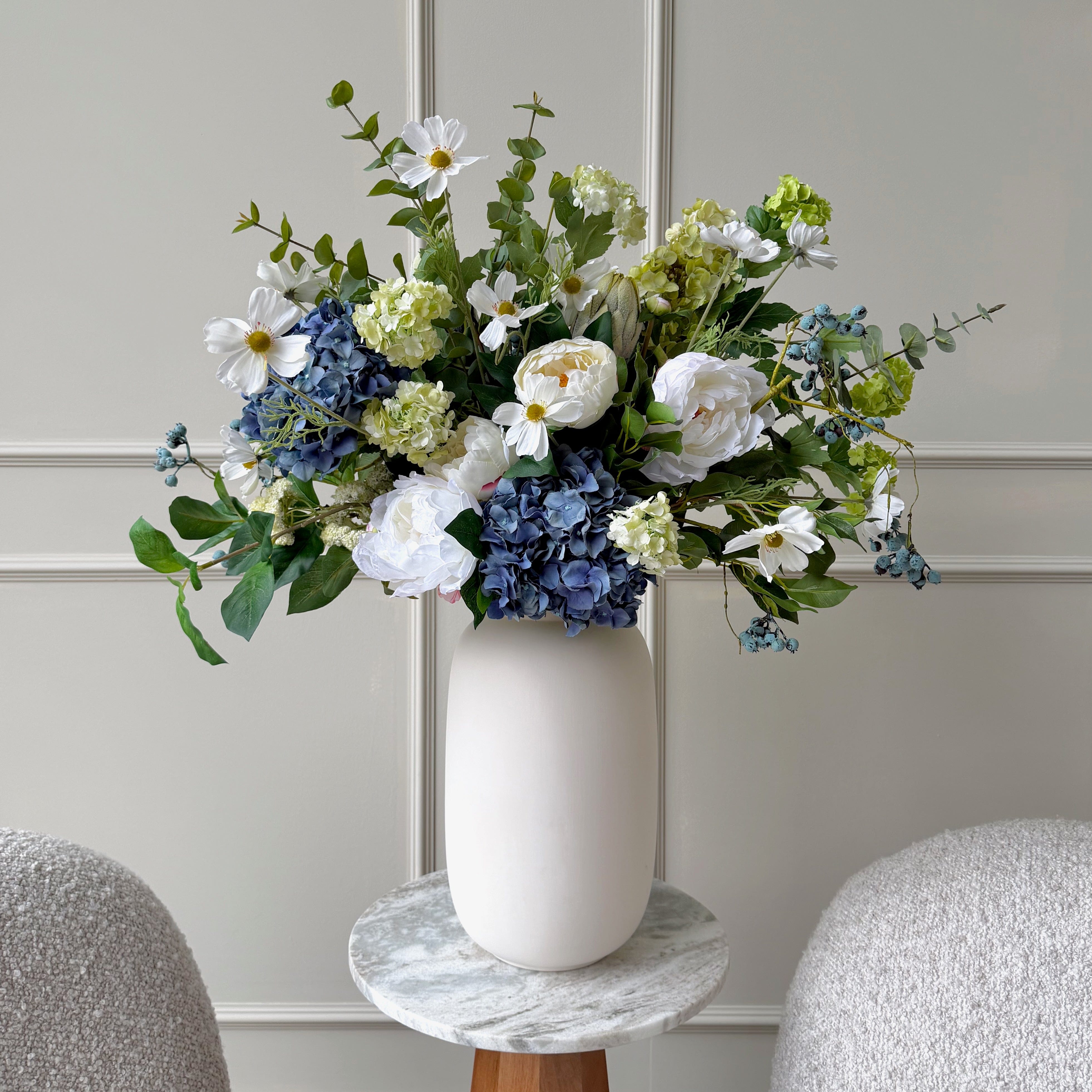 Realistic Out of the Blue Artificial Flower Arrangement by The Faux Flower Company