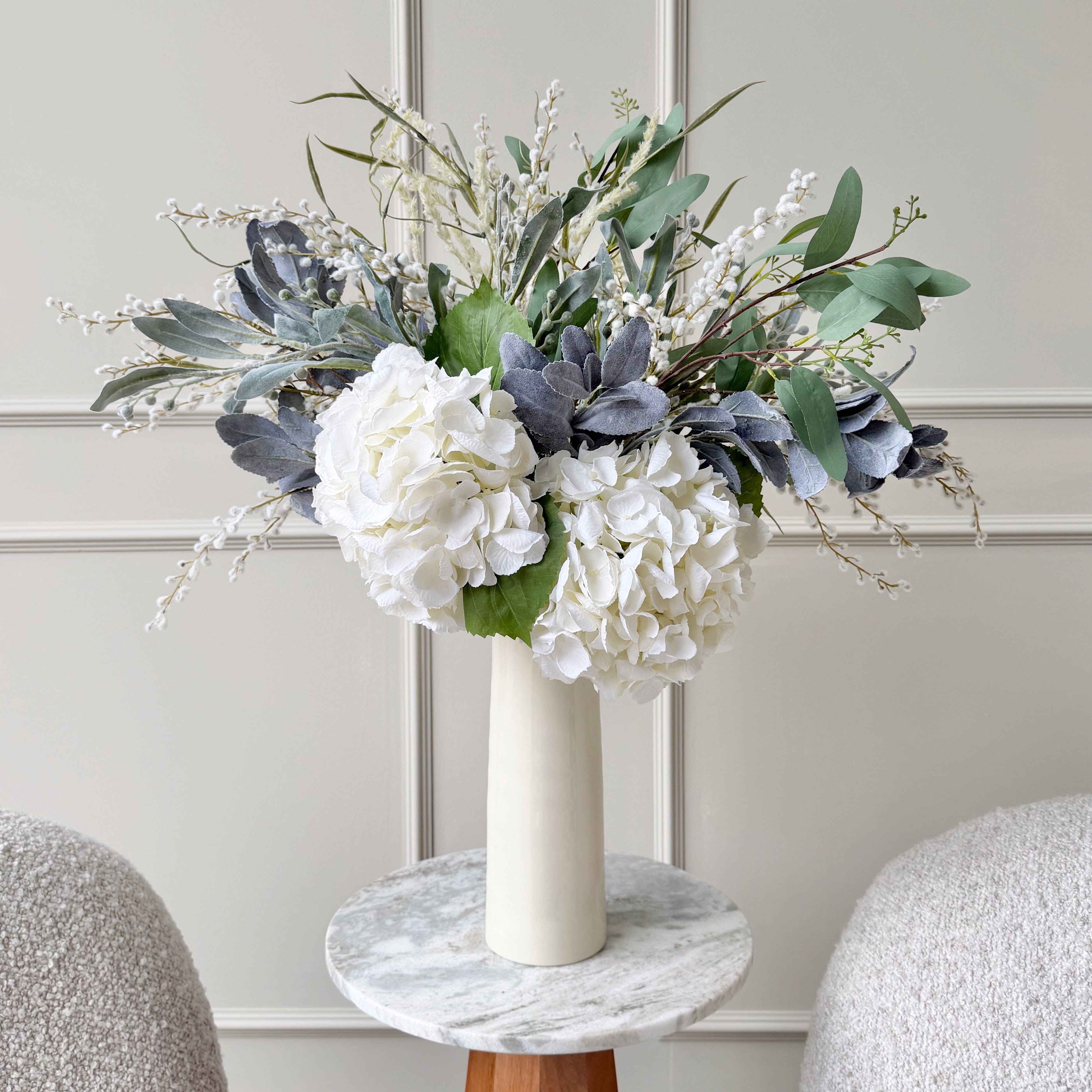 Realistic Sage and Silver Artificial Flower Arrangement by The Faux Flower Company