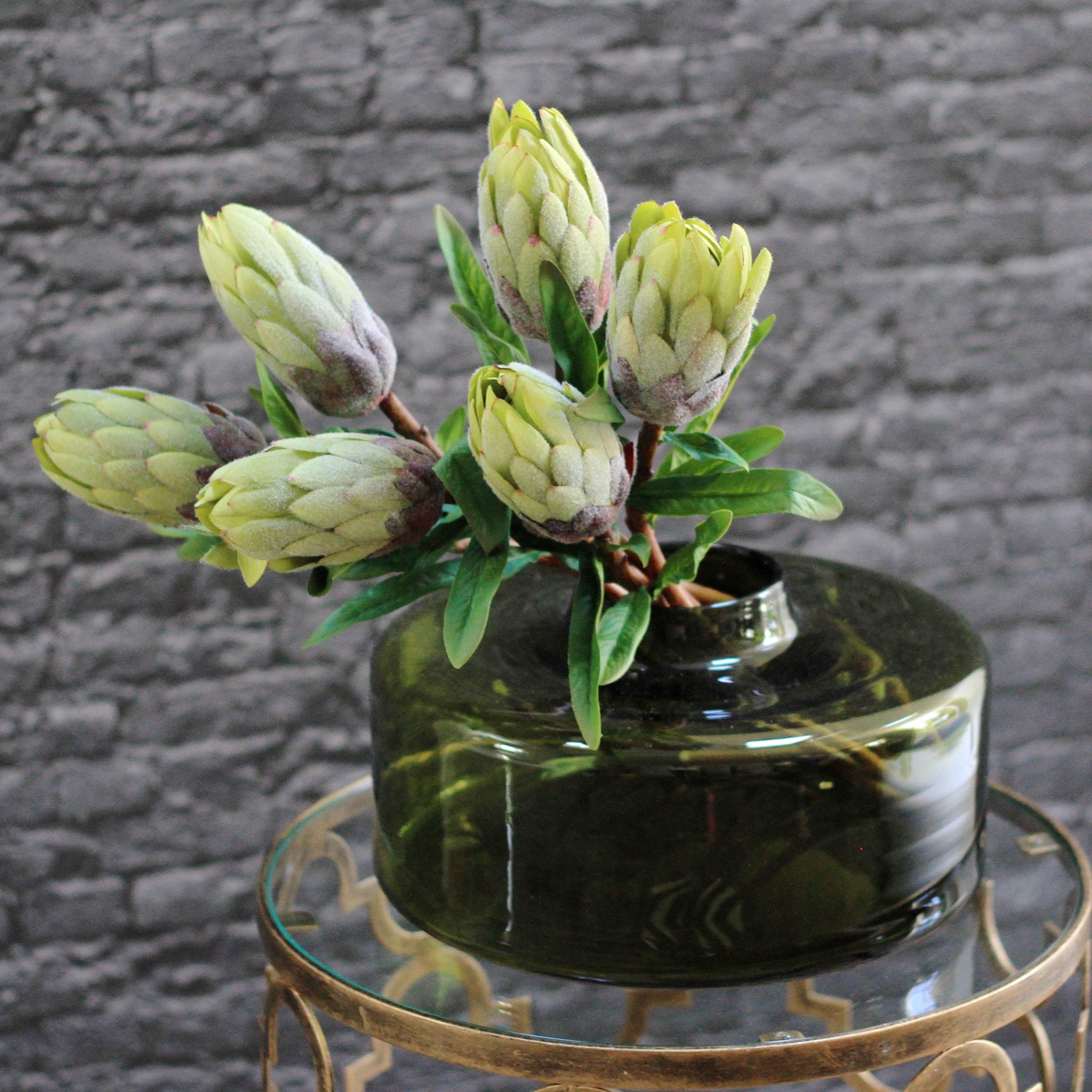 Realistic Artificial Green Protea Stem ABY7038GR by The Faux Flower Company