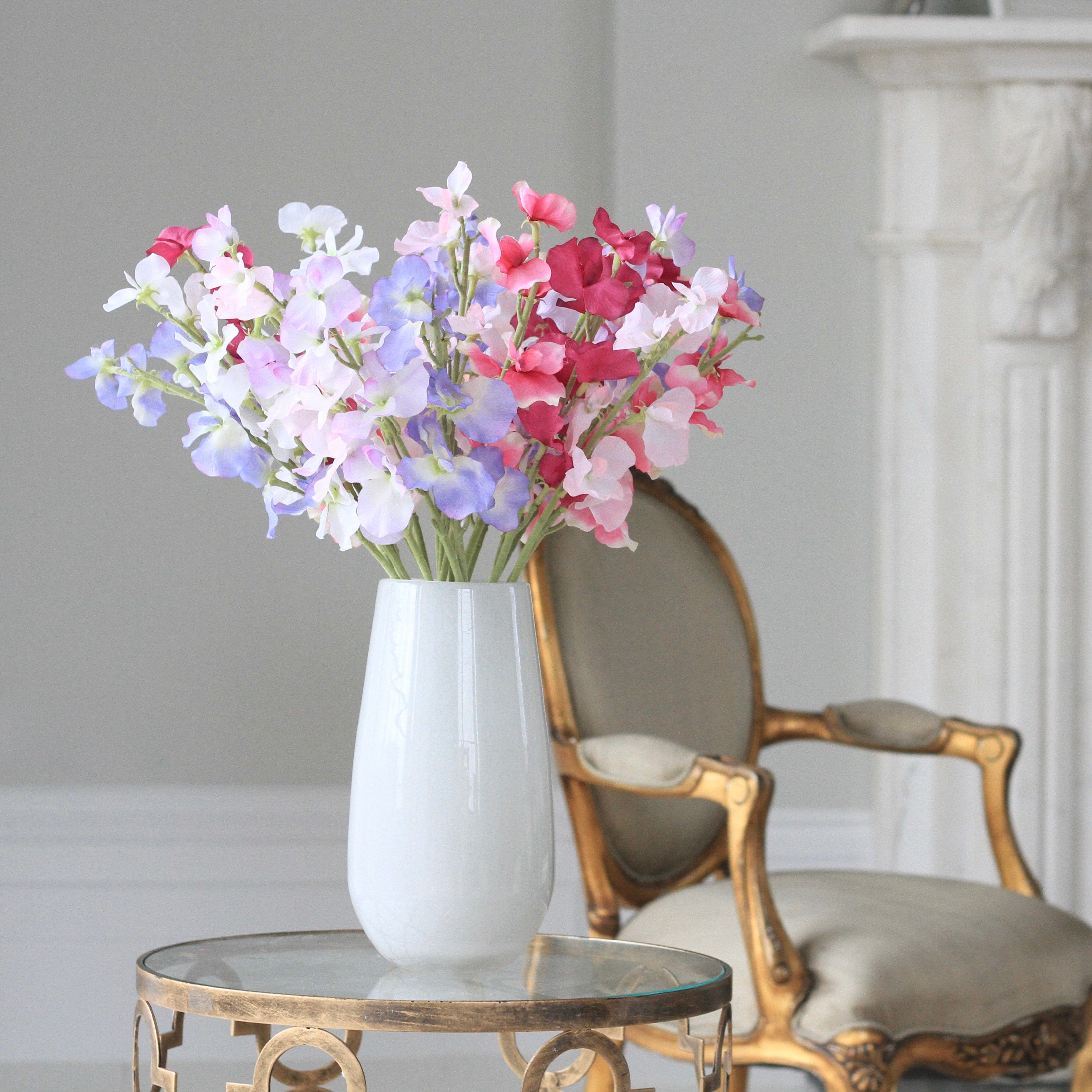 Realistic Artificial Mixed Sweet Pea Arrangement by The Faux Flower Company