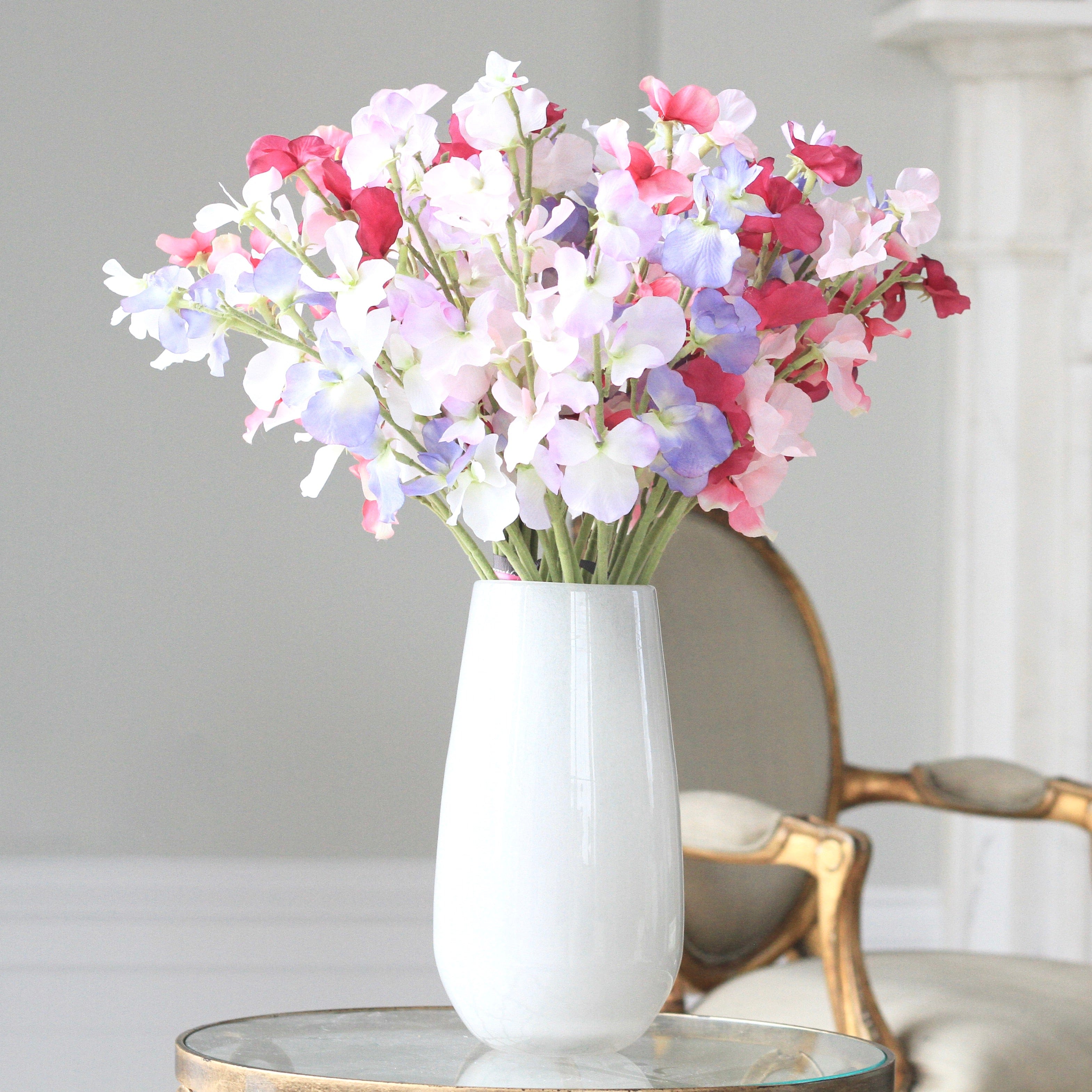 Realistic Artificial Mixed Sweet Pea Arrangement by The Faux Flower Company