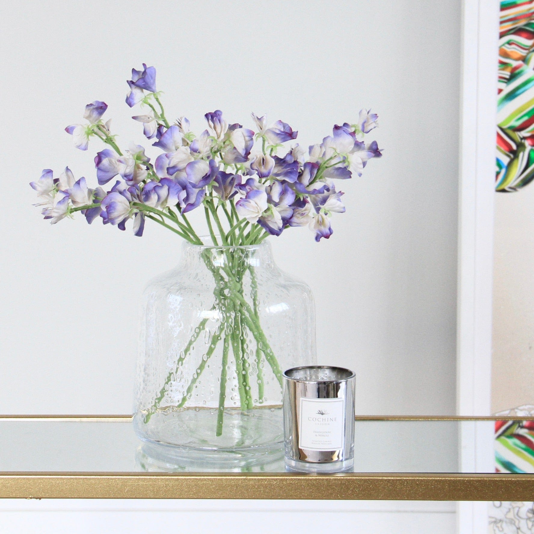 Realistic Artificial Small Blue Sweet Pea ABX1262BL by The Faux Flower Company