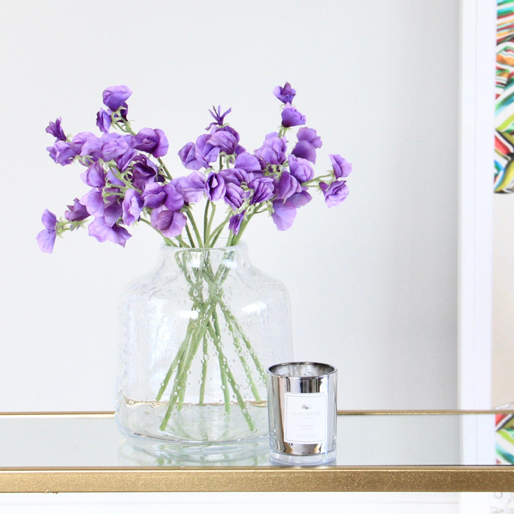 Realistic Artificial Small Dark Purple Sweet Pea ABX1262DPU by The Faux Flower Company