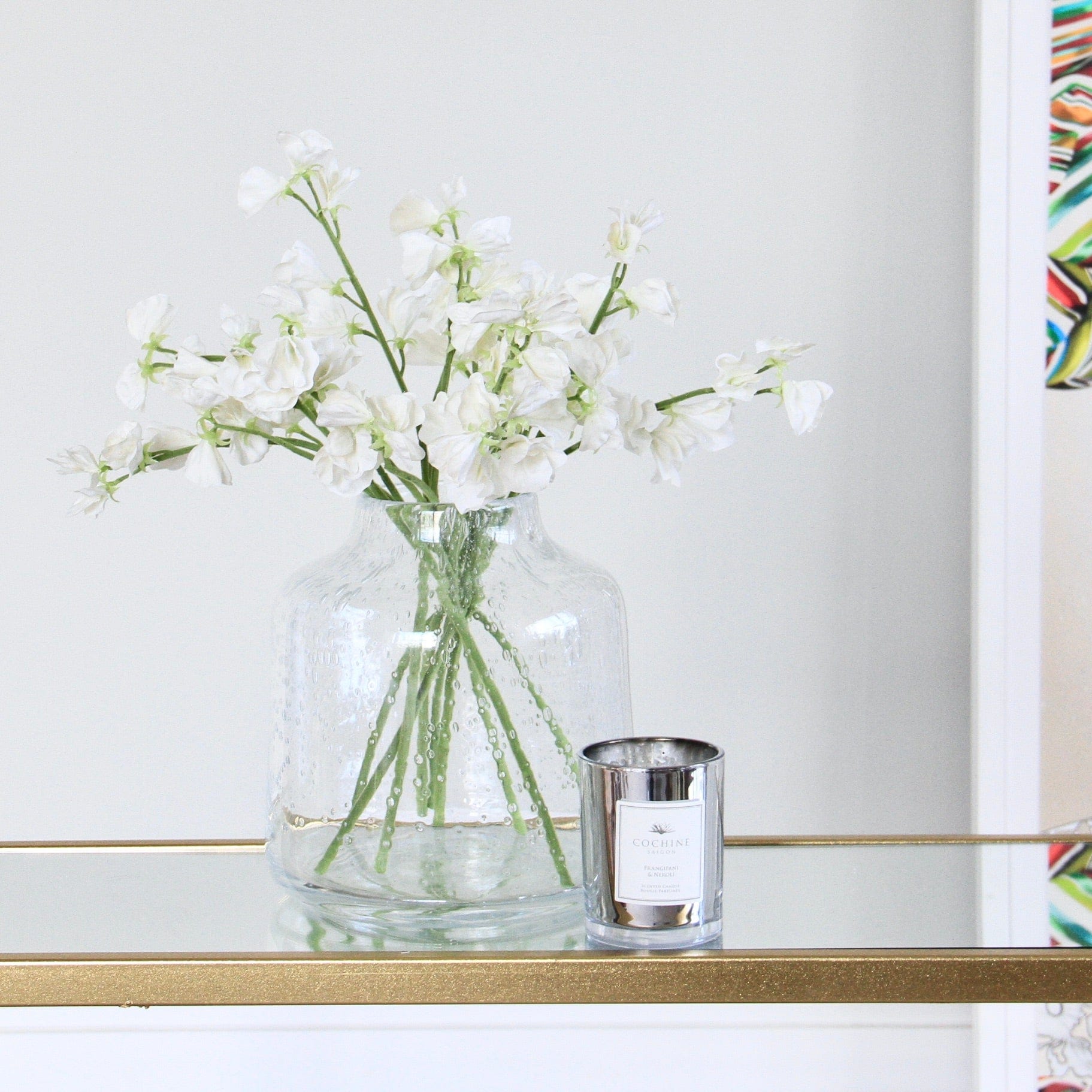 Realistic Artificial Small White Sweet Pea ABX1262WH by The Faux Flower Company