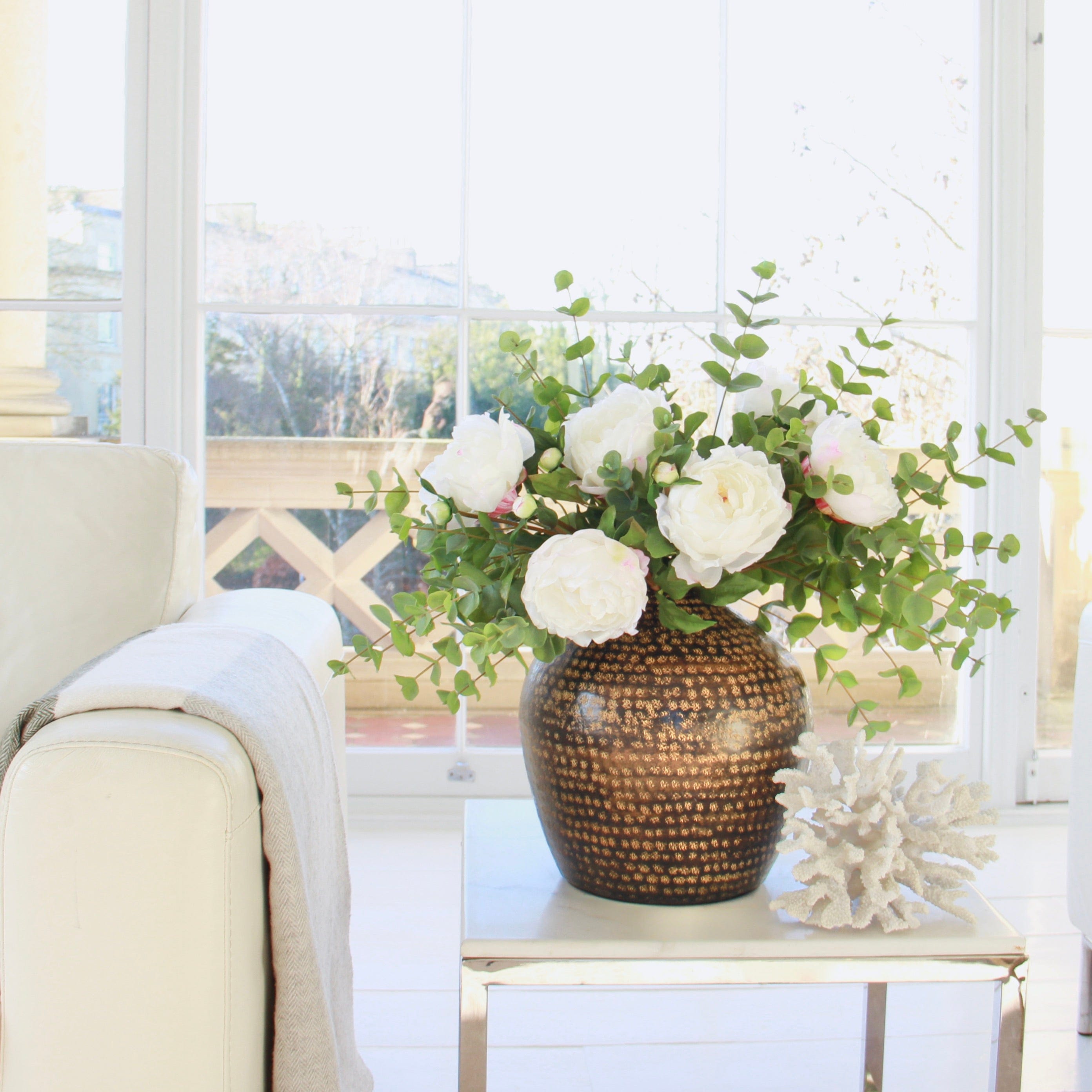 Realistic Brass Marla Vase AHCH-118 by The Faux Flower Company