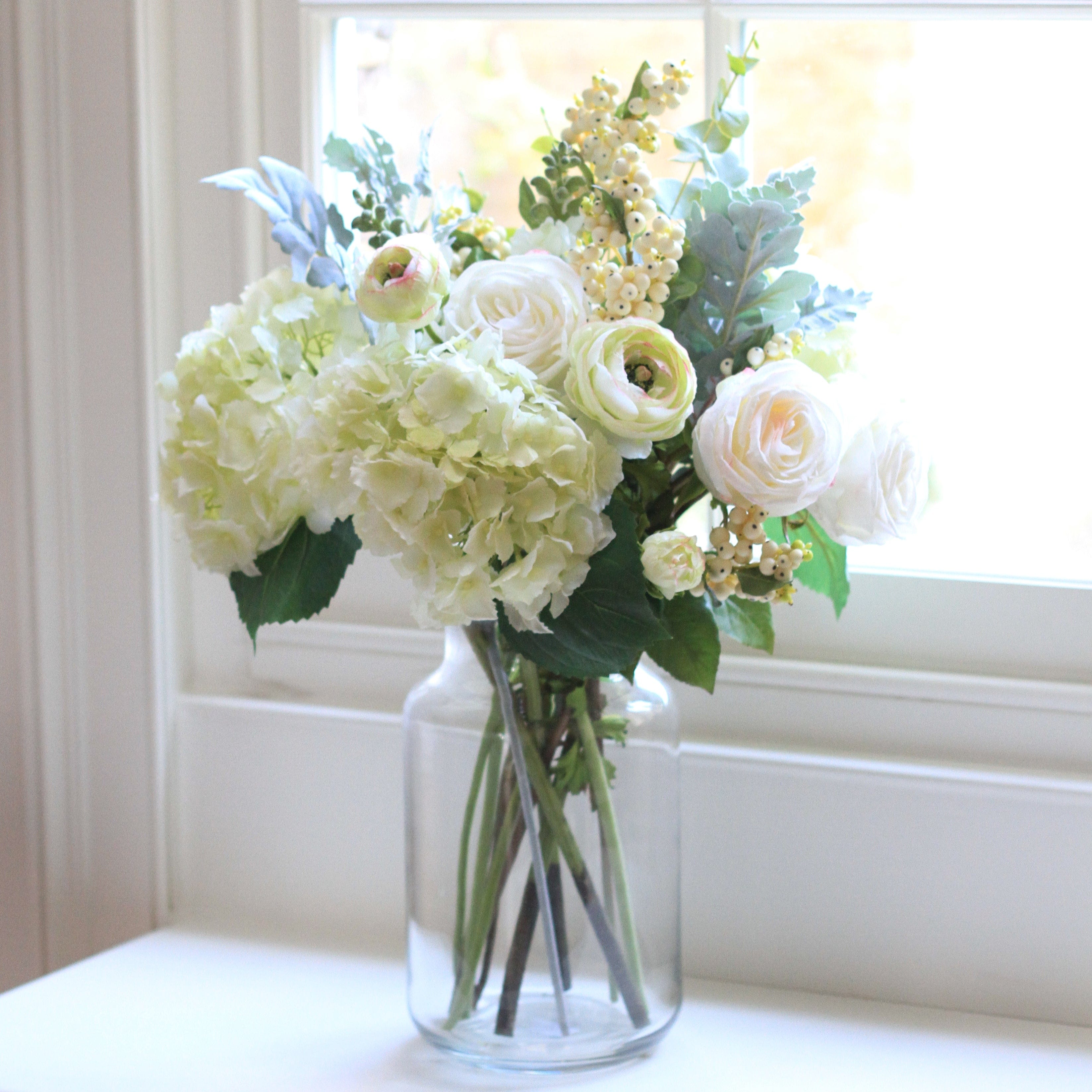 Realistic Clear Funnel Neck Vase - Large ABV2253 by The Faux Flower Company