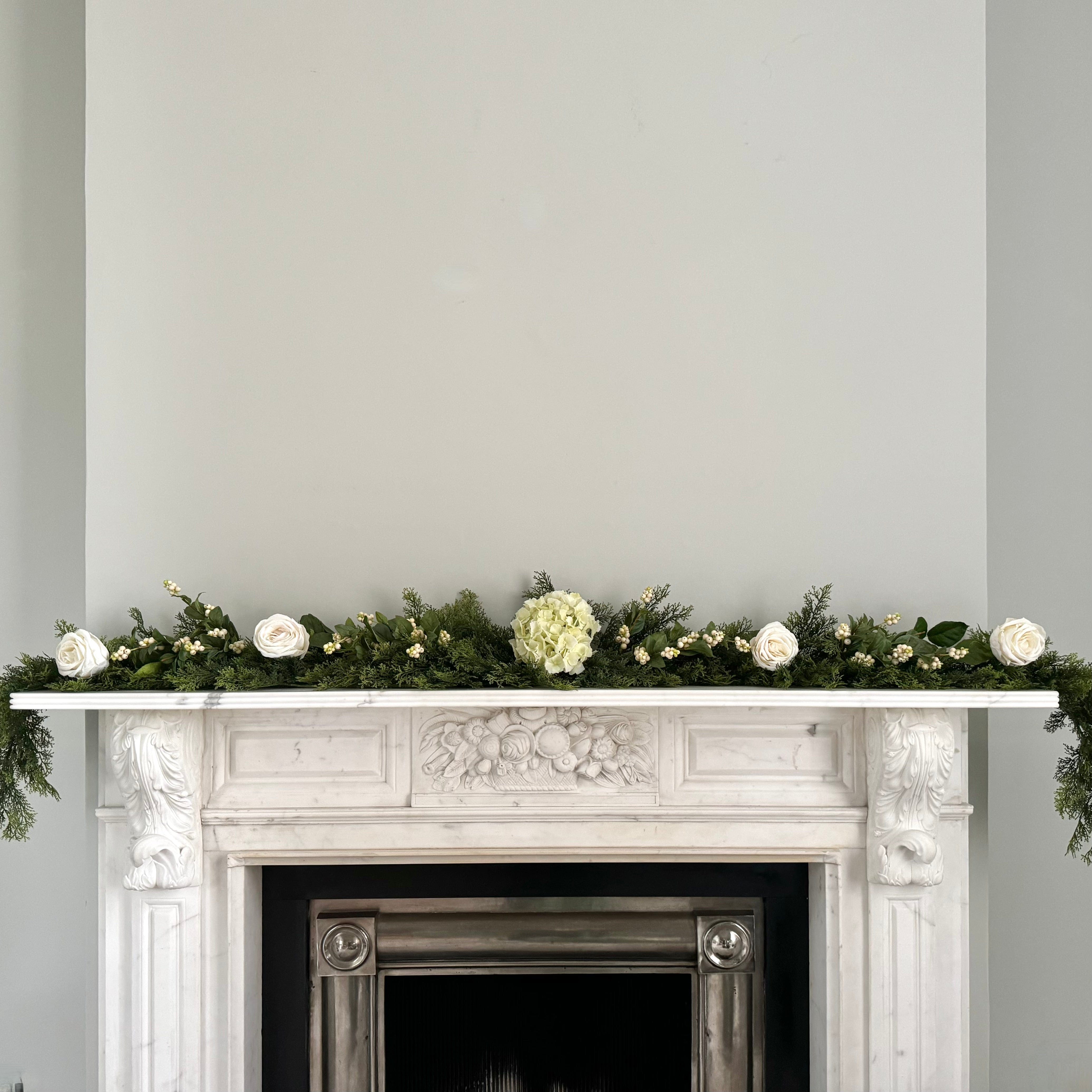 Realistic Artificial Cream Cypress Bush Garland Set - Deluxe GARLAND CREAM/DELUXE by The Faux Flower Company