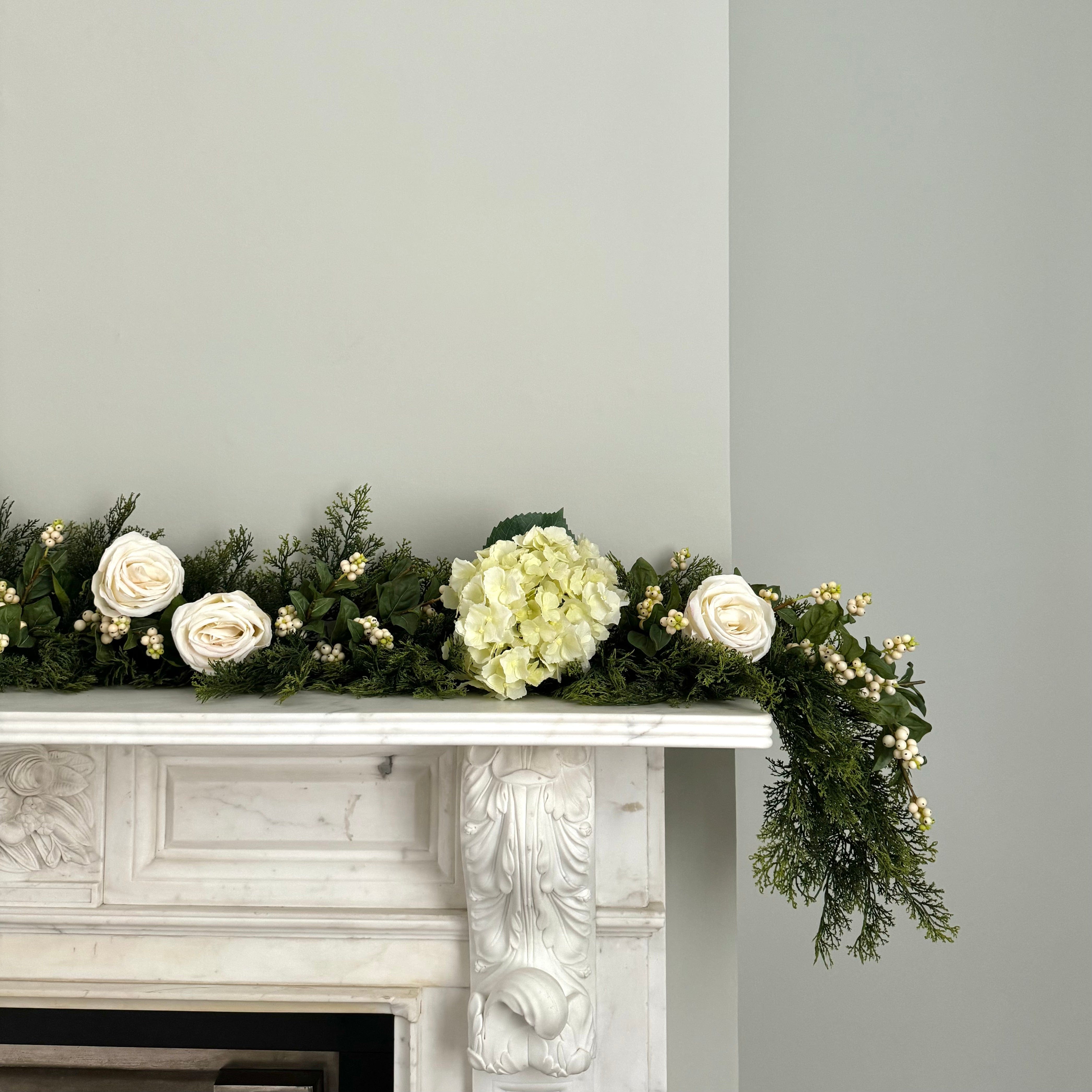 Realistic Artificial Cream Cypress Bush Garland Set - Splendour GARLAND CREAM/SPLENDOUR by The Faux Flower Company