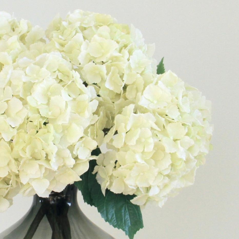 Realistic Artificial Cream Hydrangea Lacecap ABX5002CR-54 by The Faux Flower Company