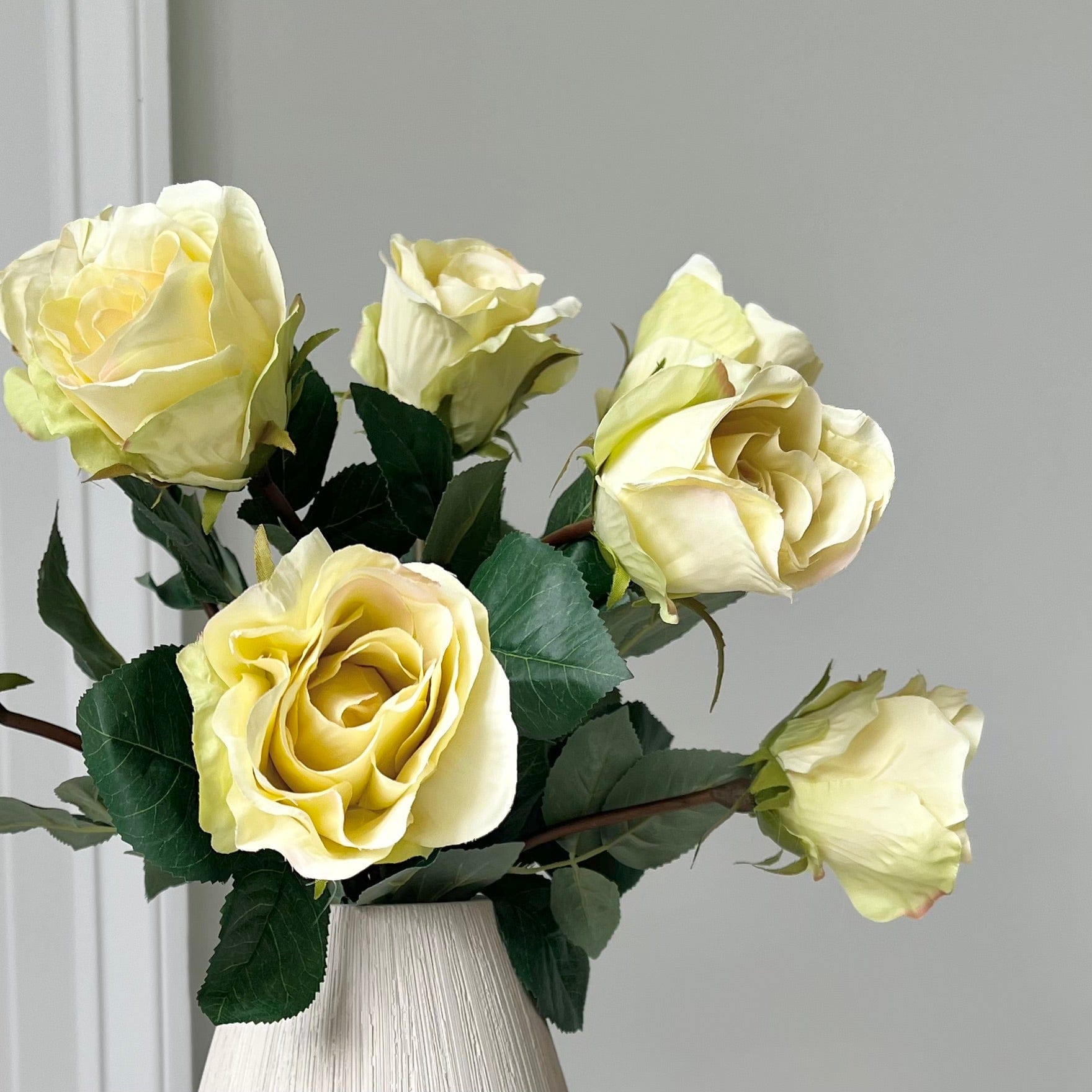 Realistic Artificial Cream Rose Bud ABX5033CR by The Faux Flower Company