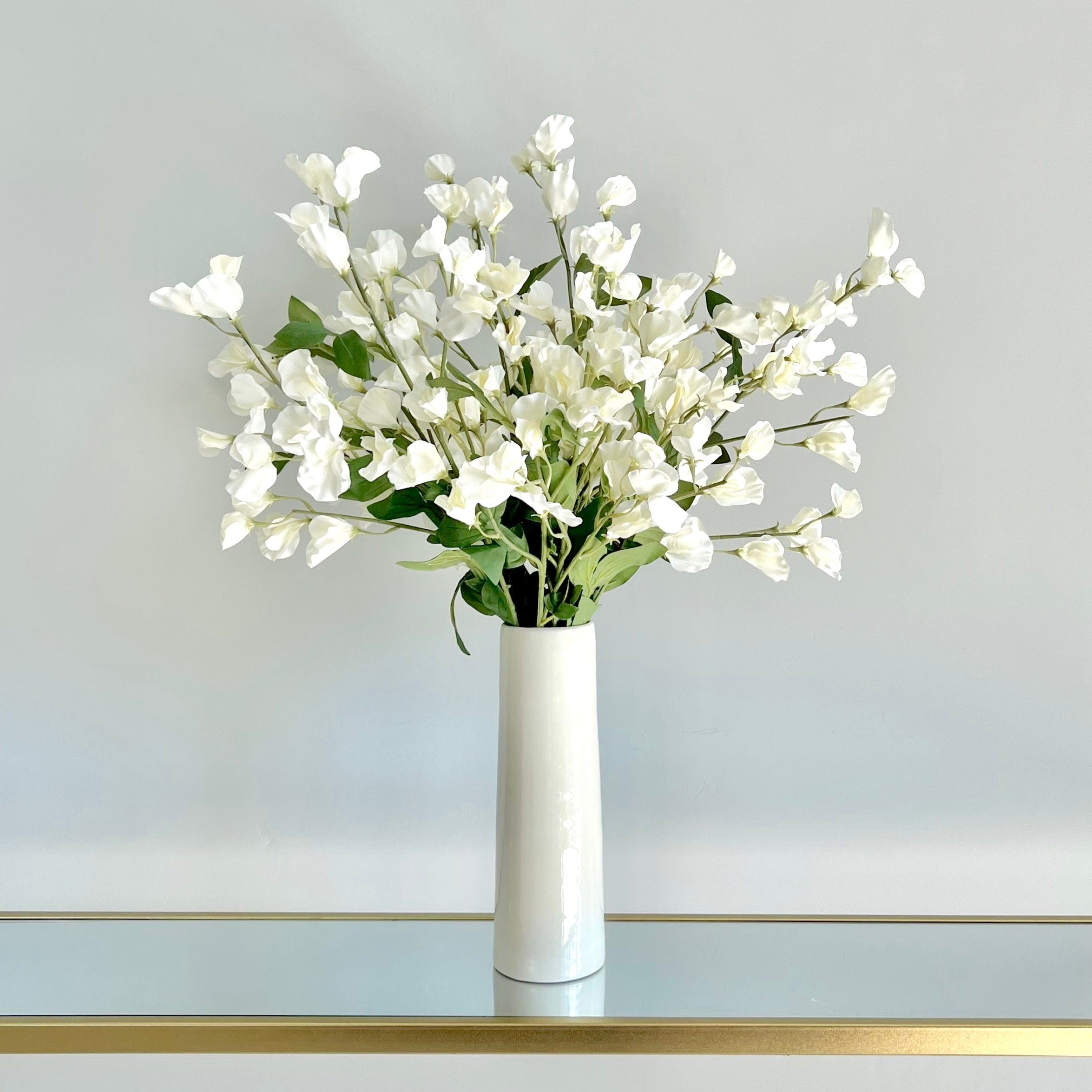 Realistic Artificial Cream Tall Sweet Pea ABX9280WH by The Faux Flower Company