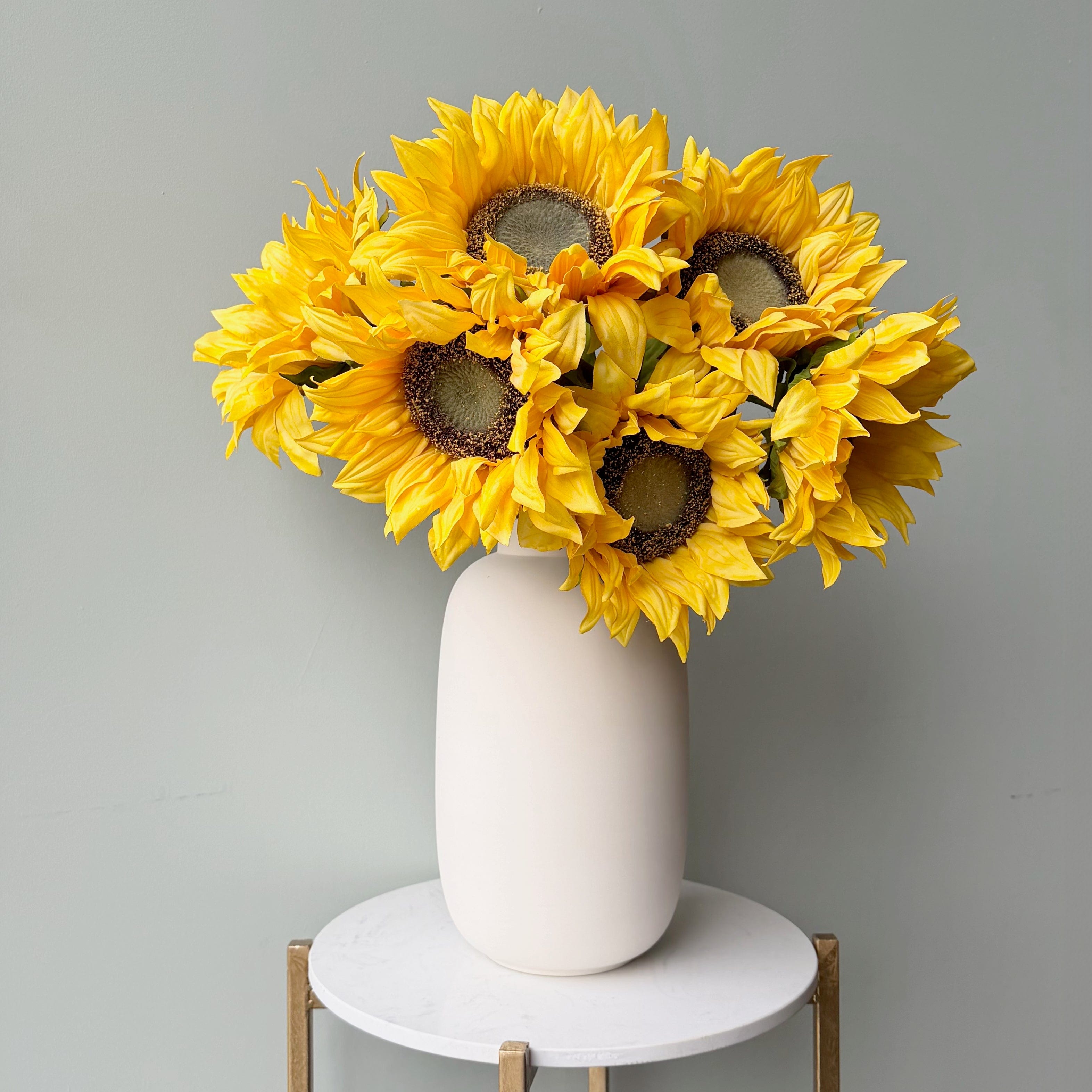 Realistic Artificial Giant Sunflower With Leaves AHCH-2890 by The Faux Flower Company