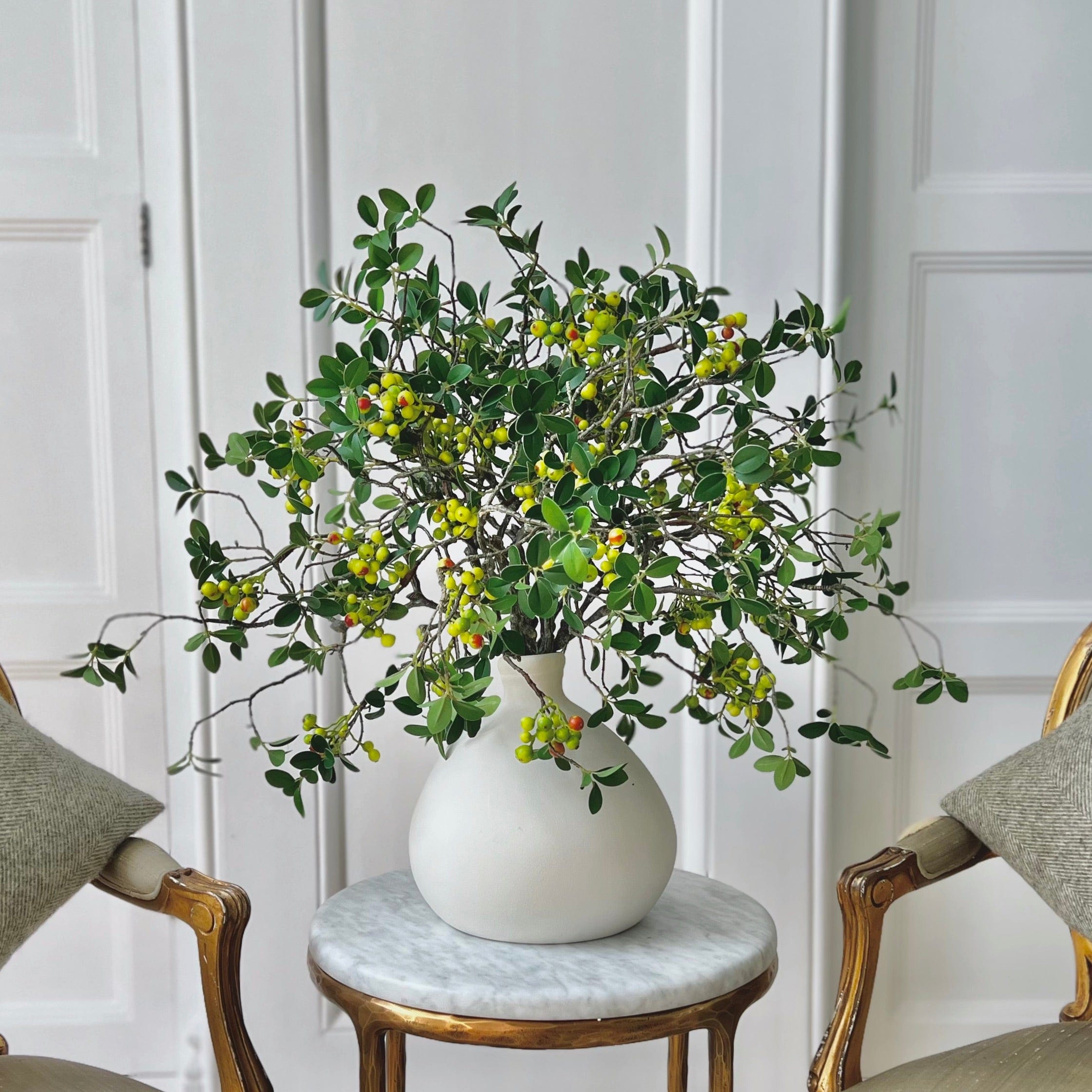 Realistic Artificial Green Berry Spray ABZ5081GR by The Faux Flower Company