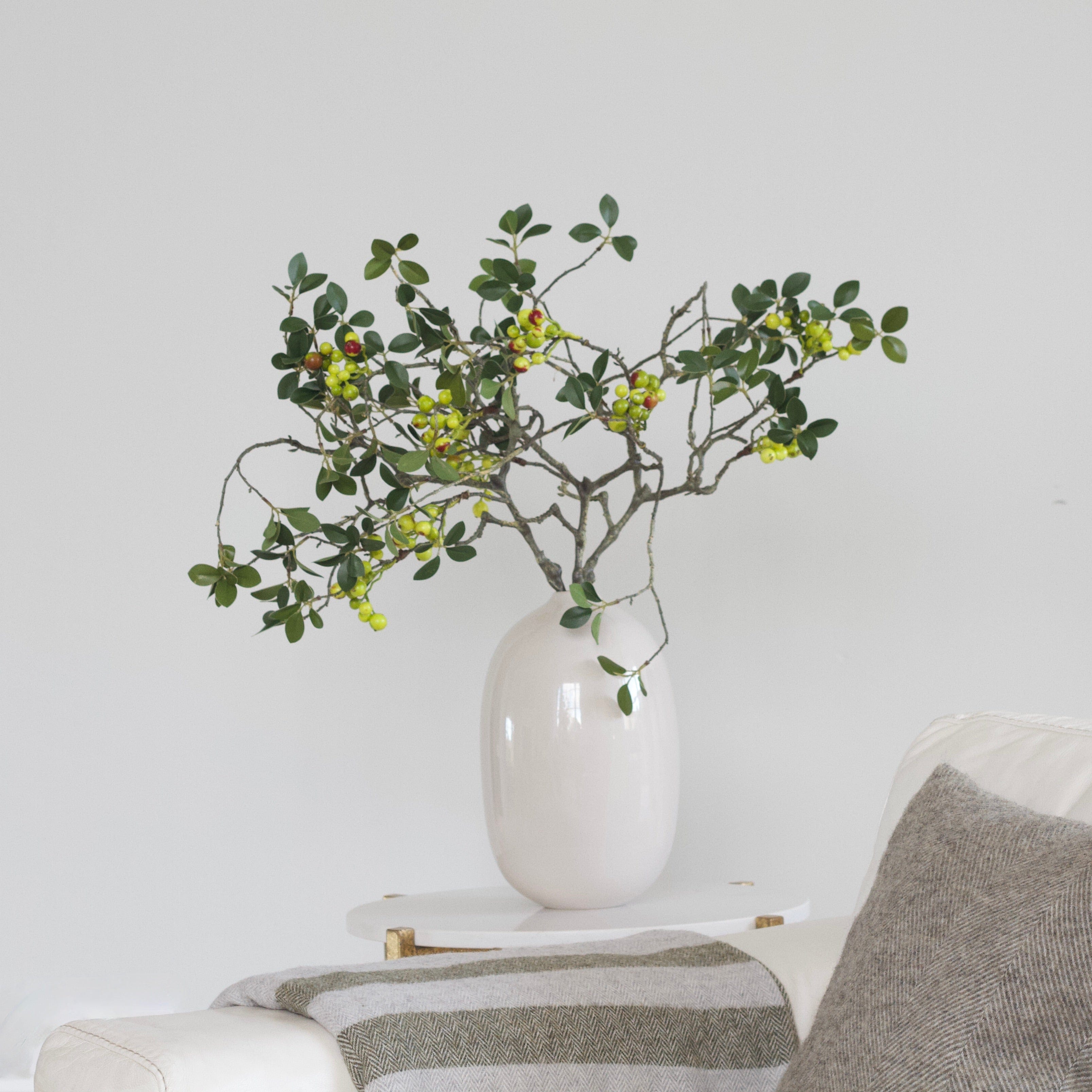 Realistic Artificial Green Berry Spray ABZ5081GR by The Faux Flower Company