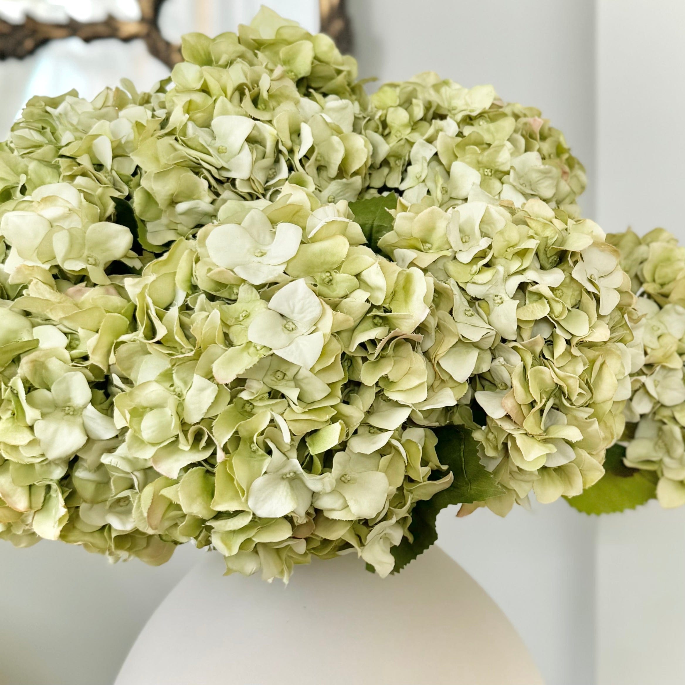 Realistic Artificial Green Dried Hydrangea ABY5070GR by The Faux Flower Company