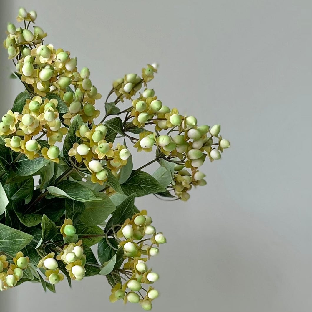 Realistic Artificial Green Hypericum Berries ABX5063WH by The Faux Flower Company