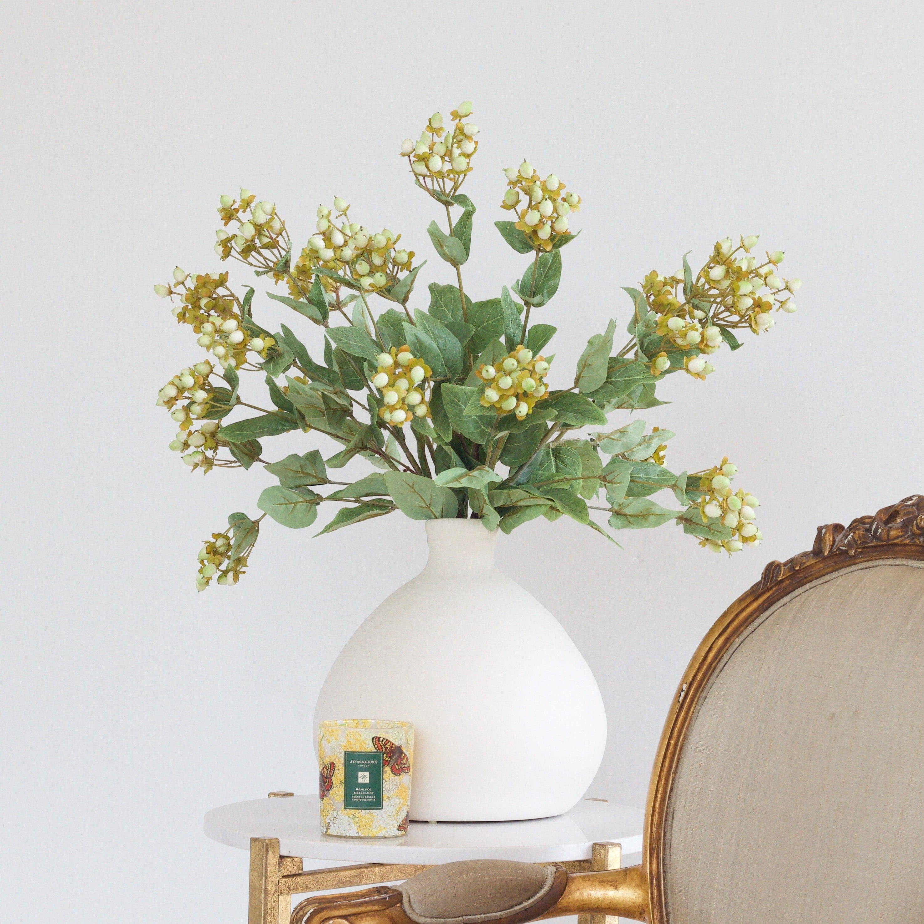 Realistic Artificial Green Hypericum Berries ABX5063WH by The Faux Flower Company