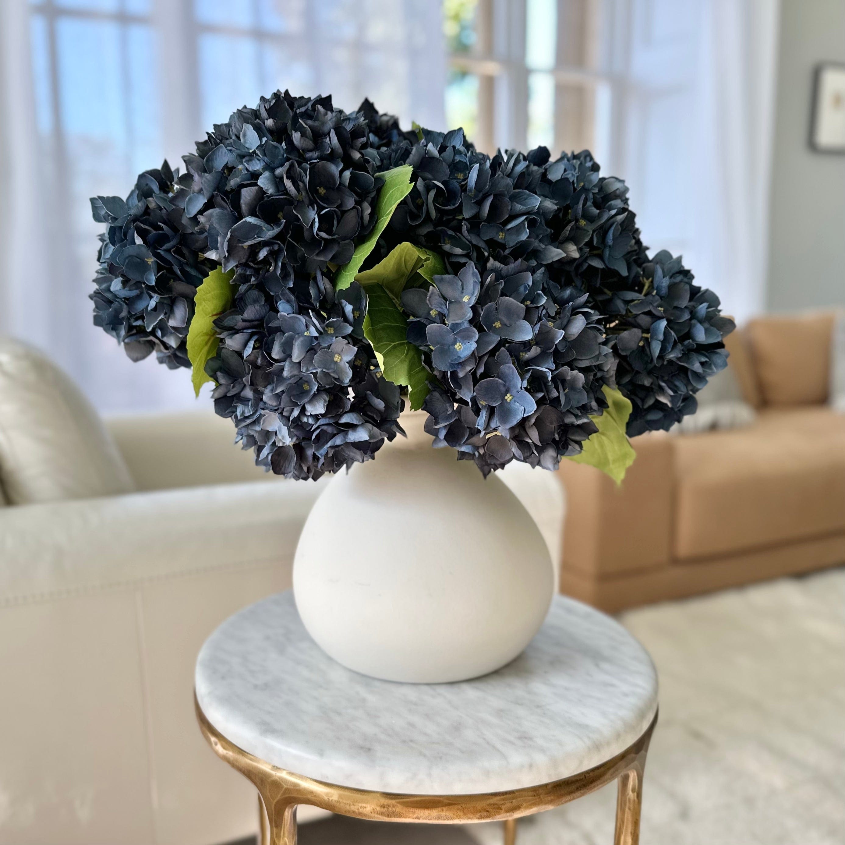 Realistic Artificial Navy Blue Hydrangea ABX5005DBL by The Faux Flower Company