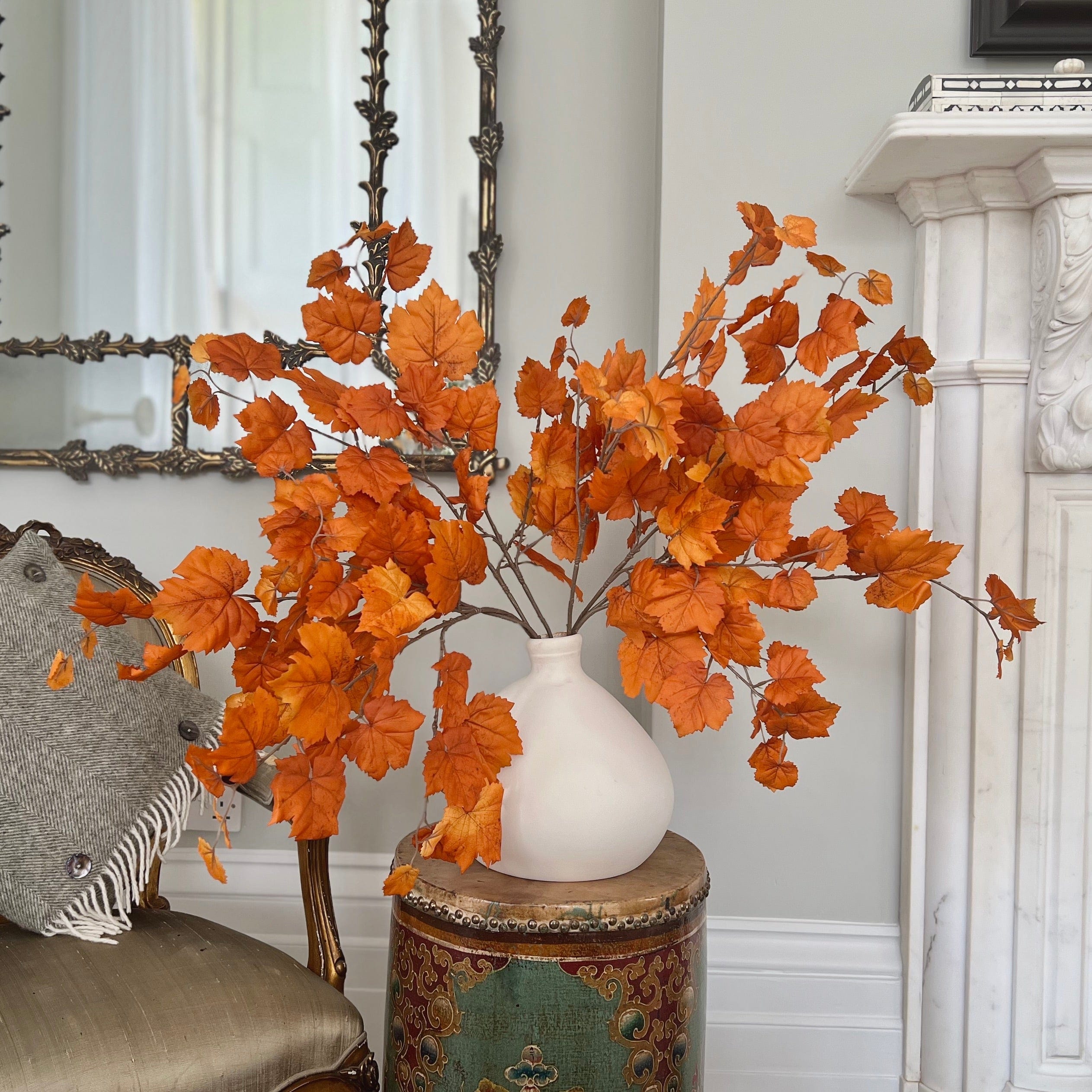 Realistic Artificial Orange Autumnal Leaves ABZ3201OR by The Faux Flower Company