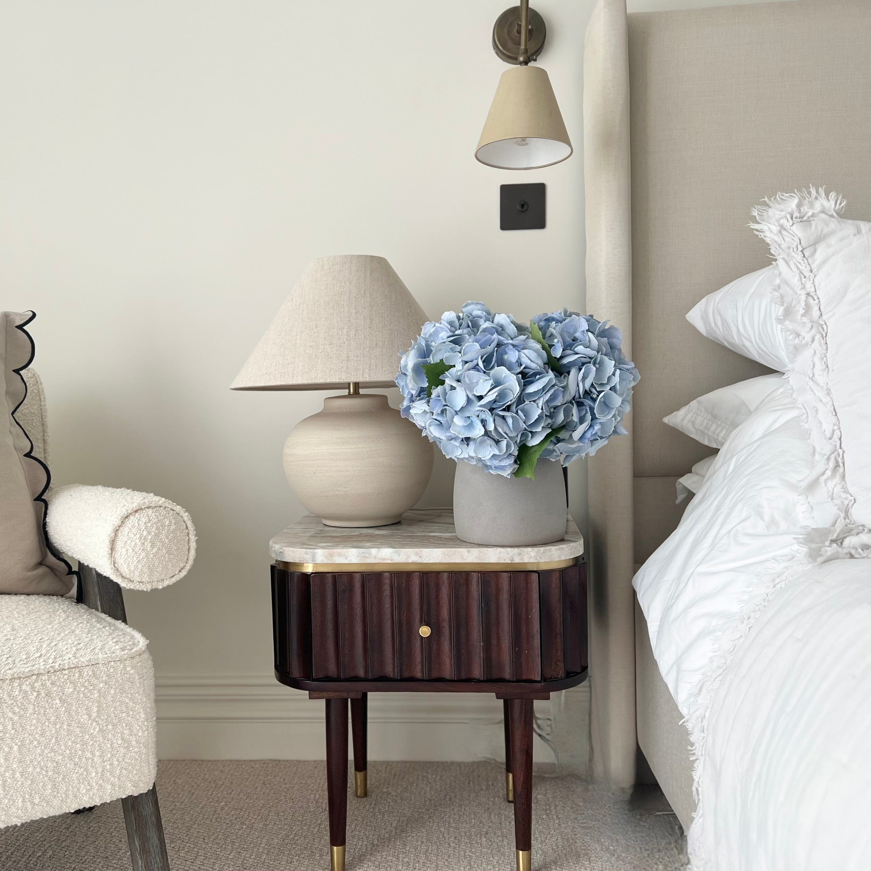 Realistic Artificial Pale Blue Hydrangea ABX5001LBL by The Faux Flower Company