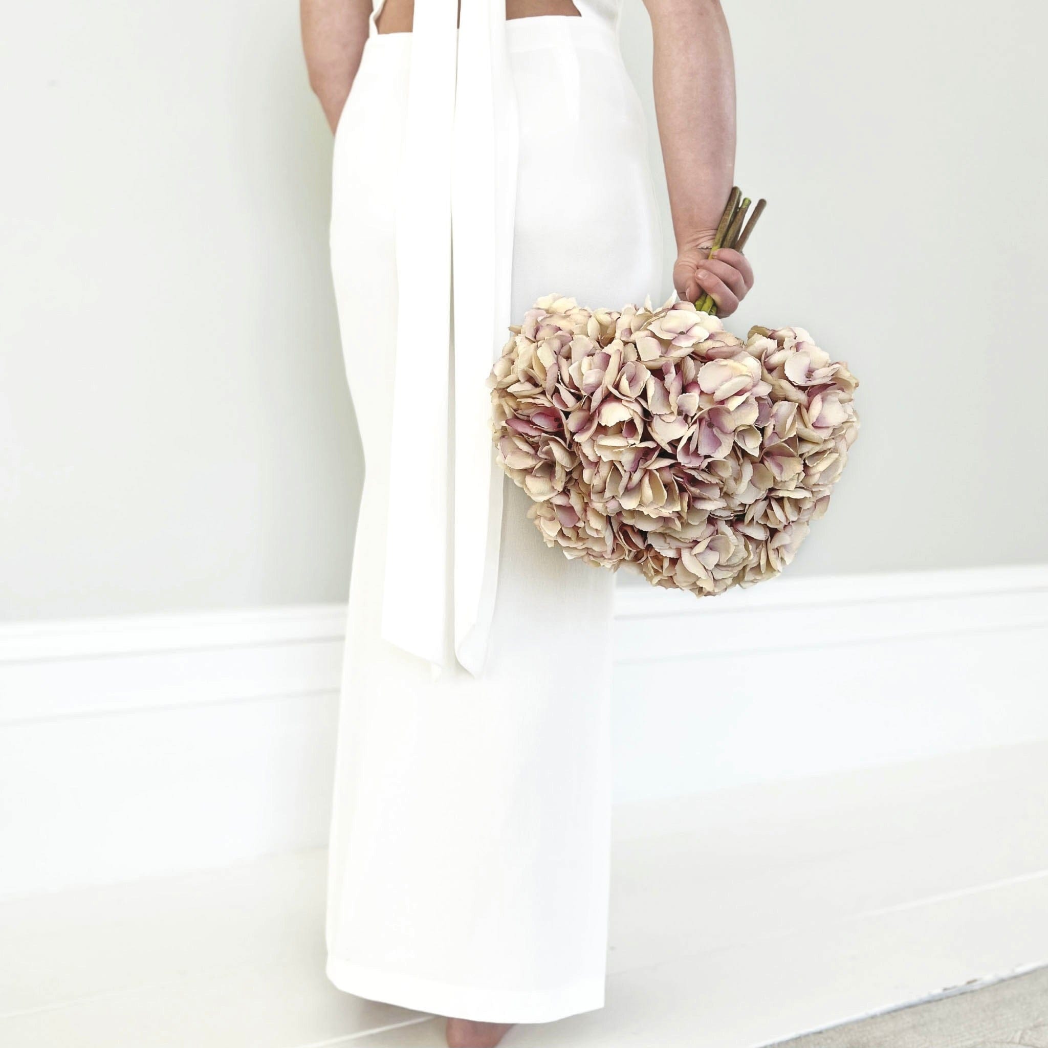 Realistic Artificial Pink Hydrangea Wedding Arrangement by The Faux Flower Company