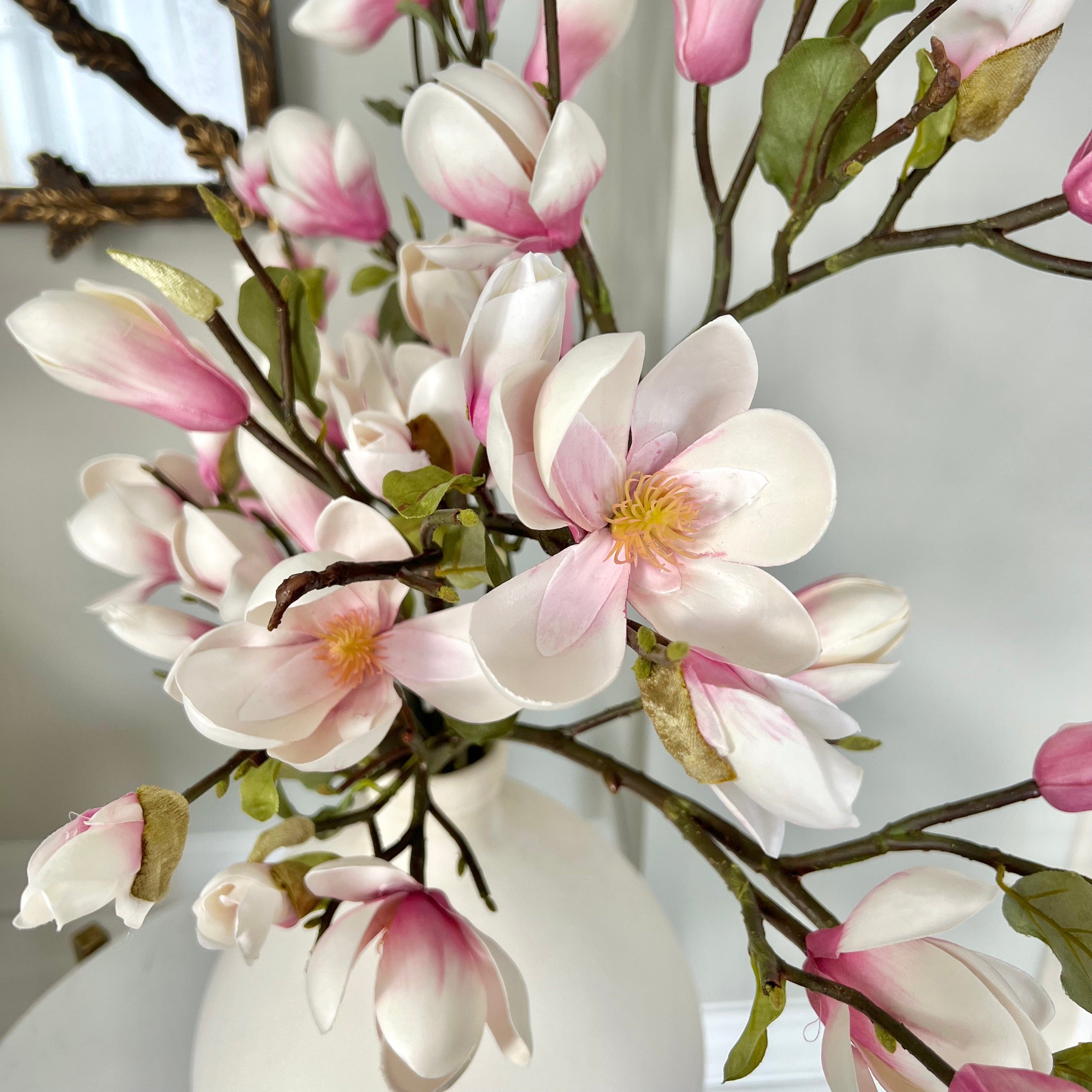 Realistic Artificial Pink Tall Magnolia ABY7098PK by The Faux Flower Company