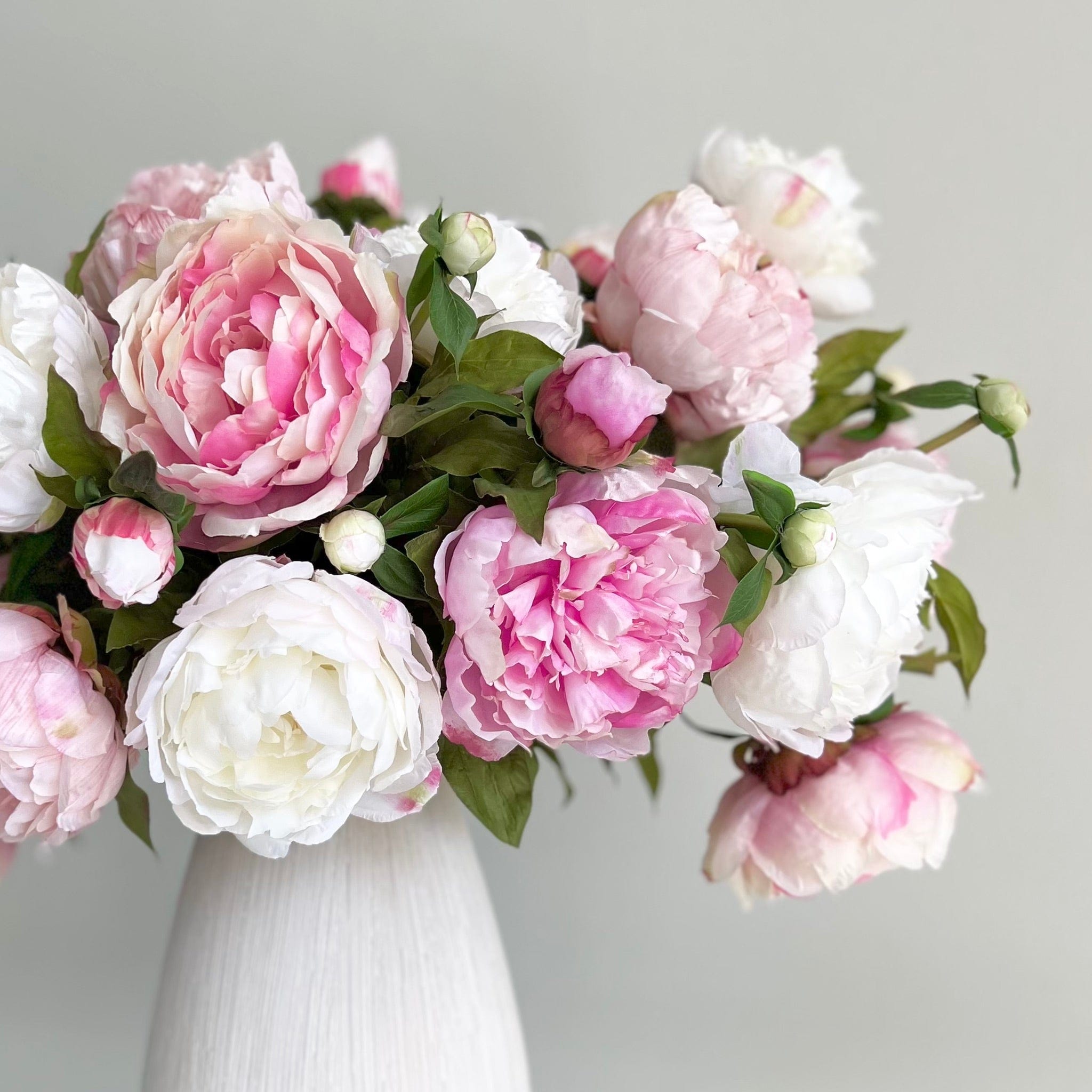 Realistic Artificial Pink & White Peony Arrangement by The Faux Flower Company