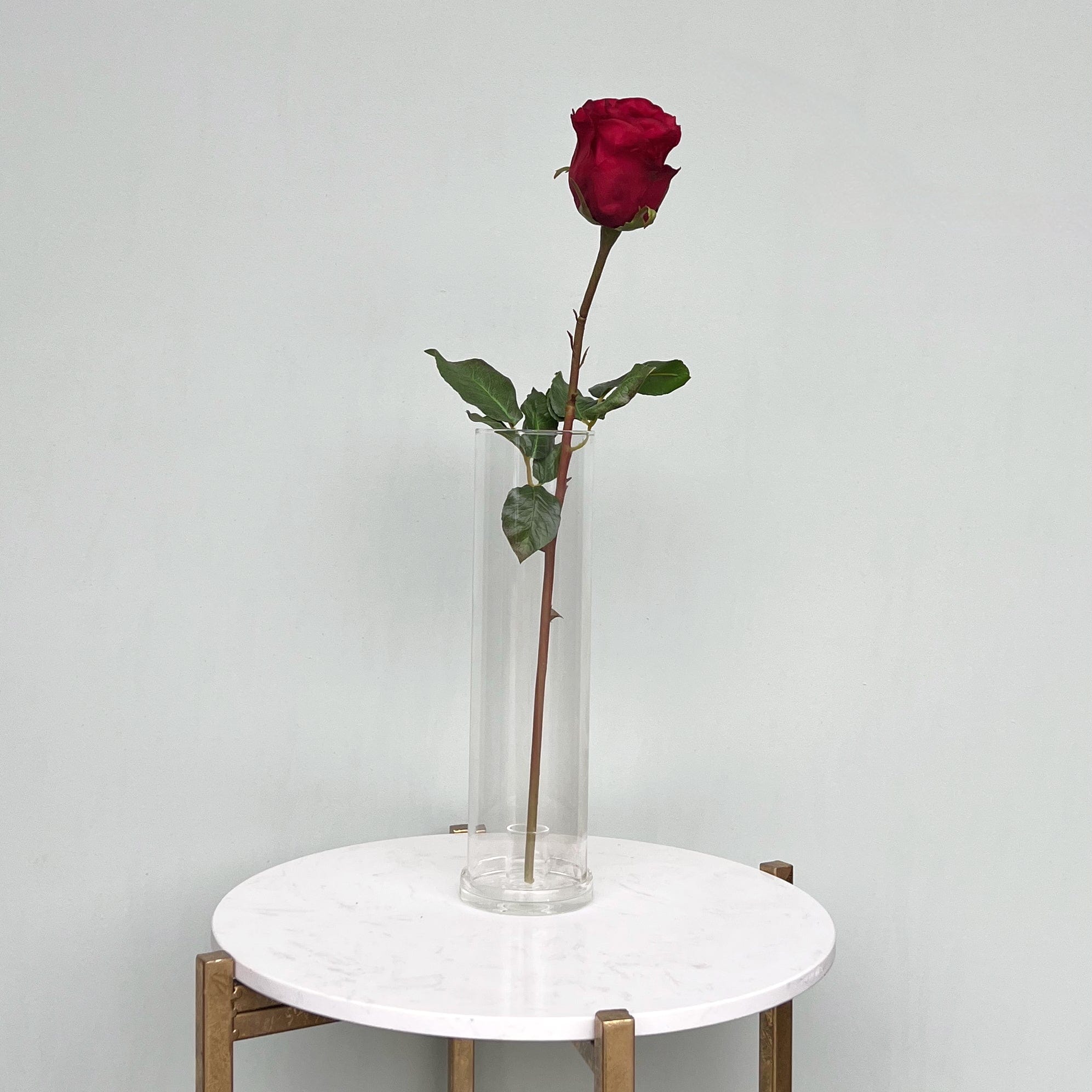 Realistic Artificial Red Rose Bud ABY3106RD by The Faux Flower Company