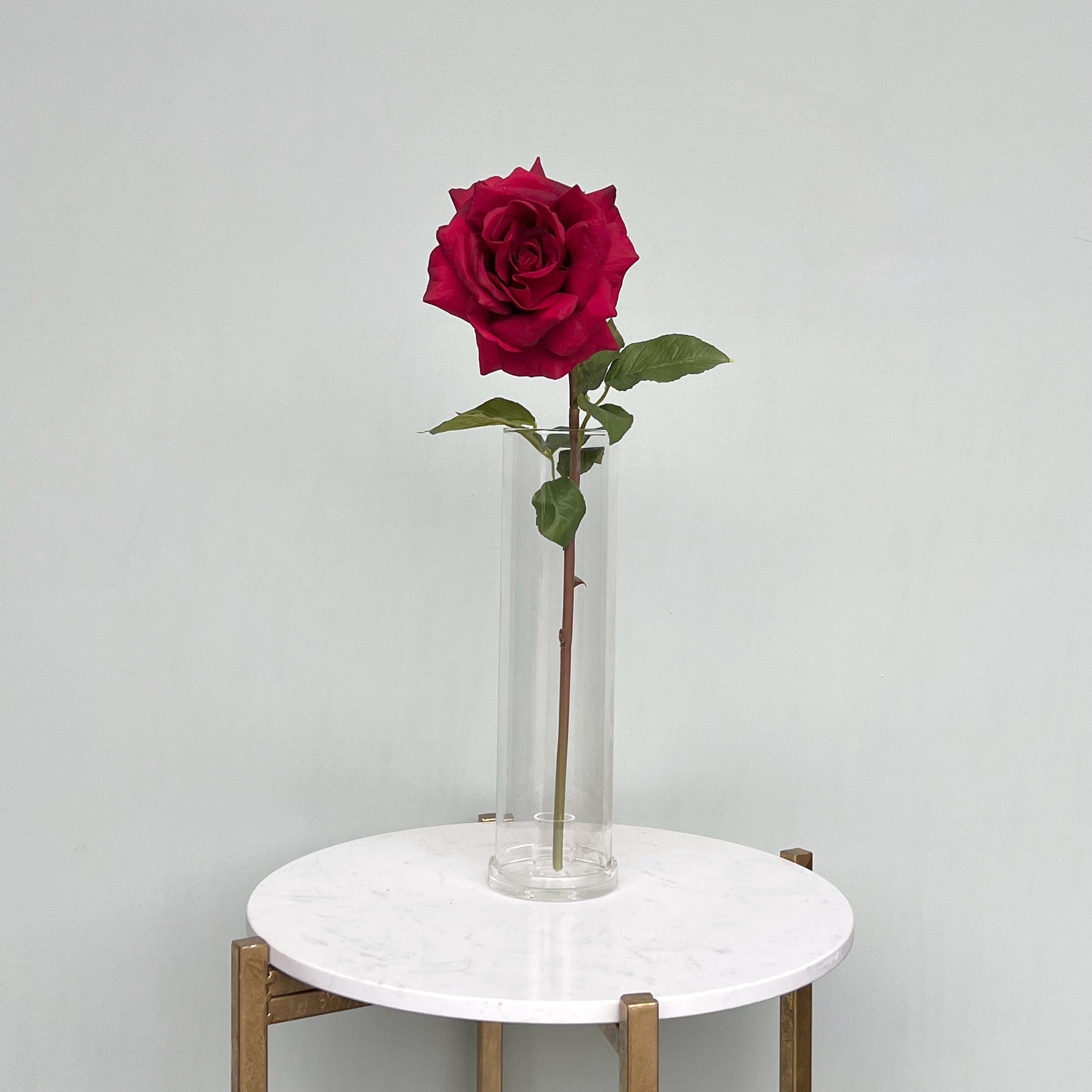 Realistic Artificial Red Tea Rose ABY5155RD by The Faux Flower Company