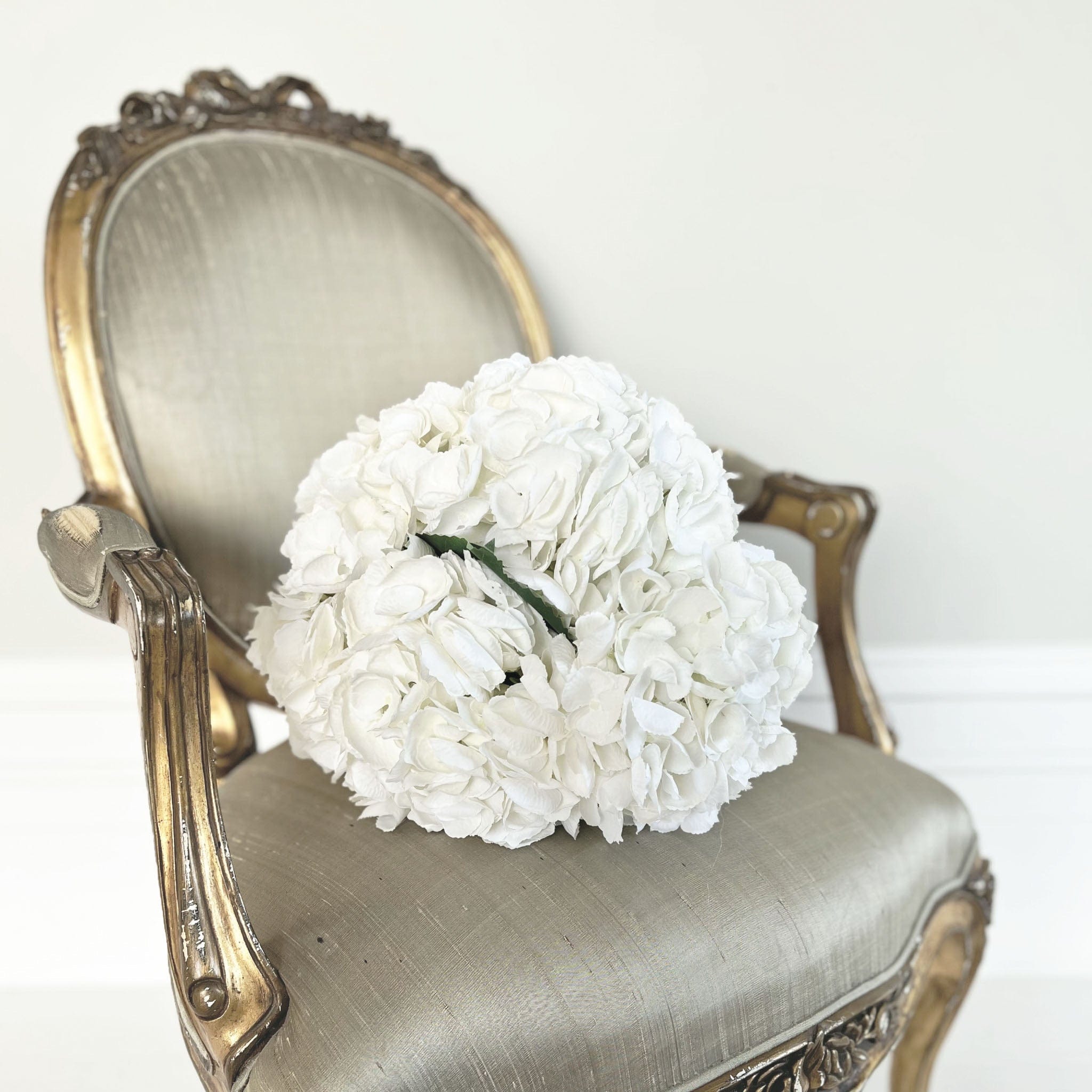 Realistic Artificial White Hydrangea Wedding Arrangement by The Faux Flower Company