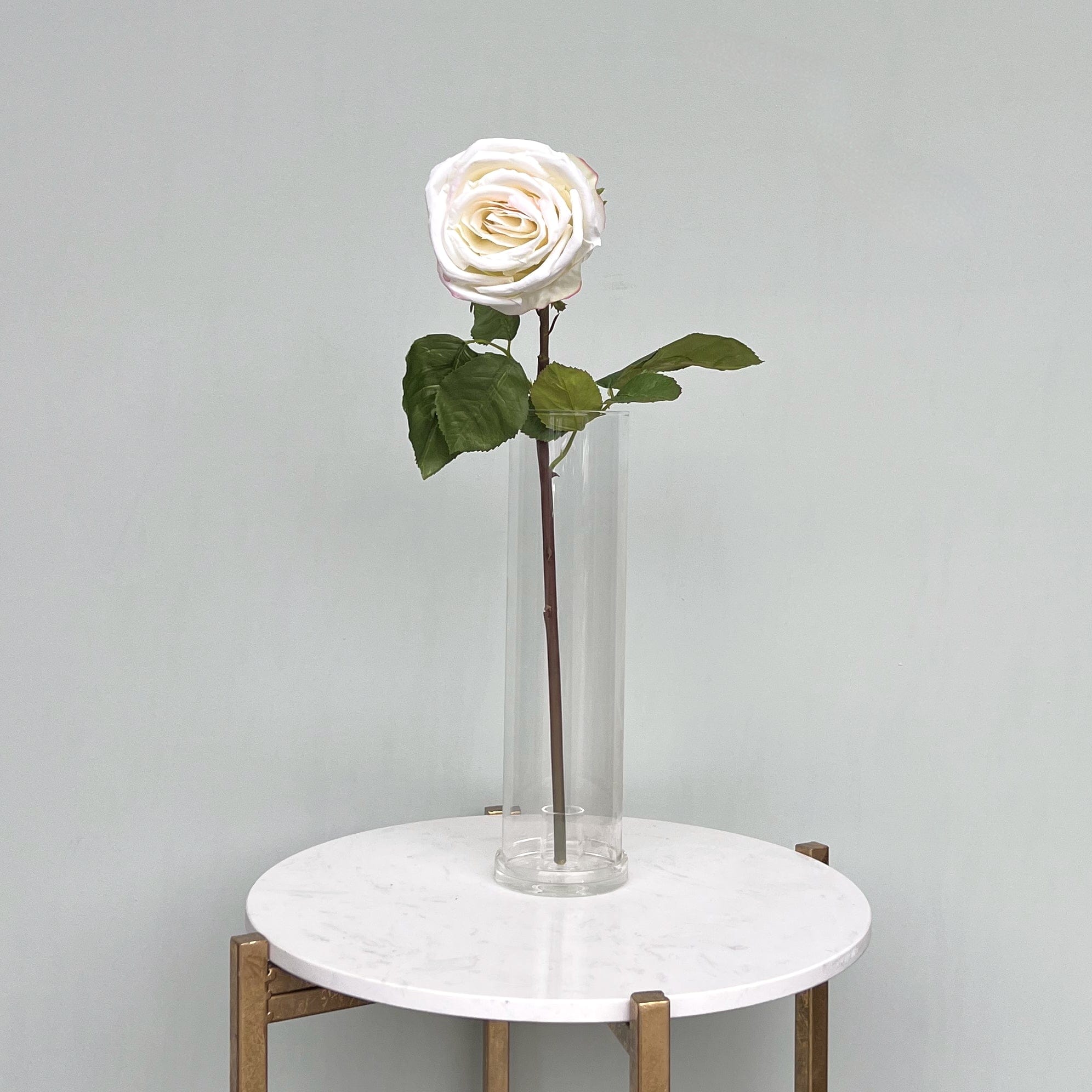 Realistic Artificial White Large Rose ABY5113WH by The Faux Flower Company