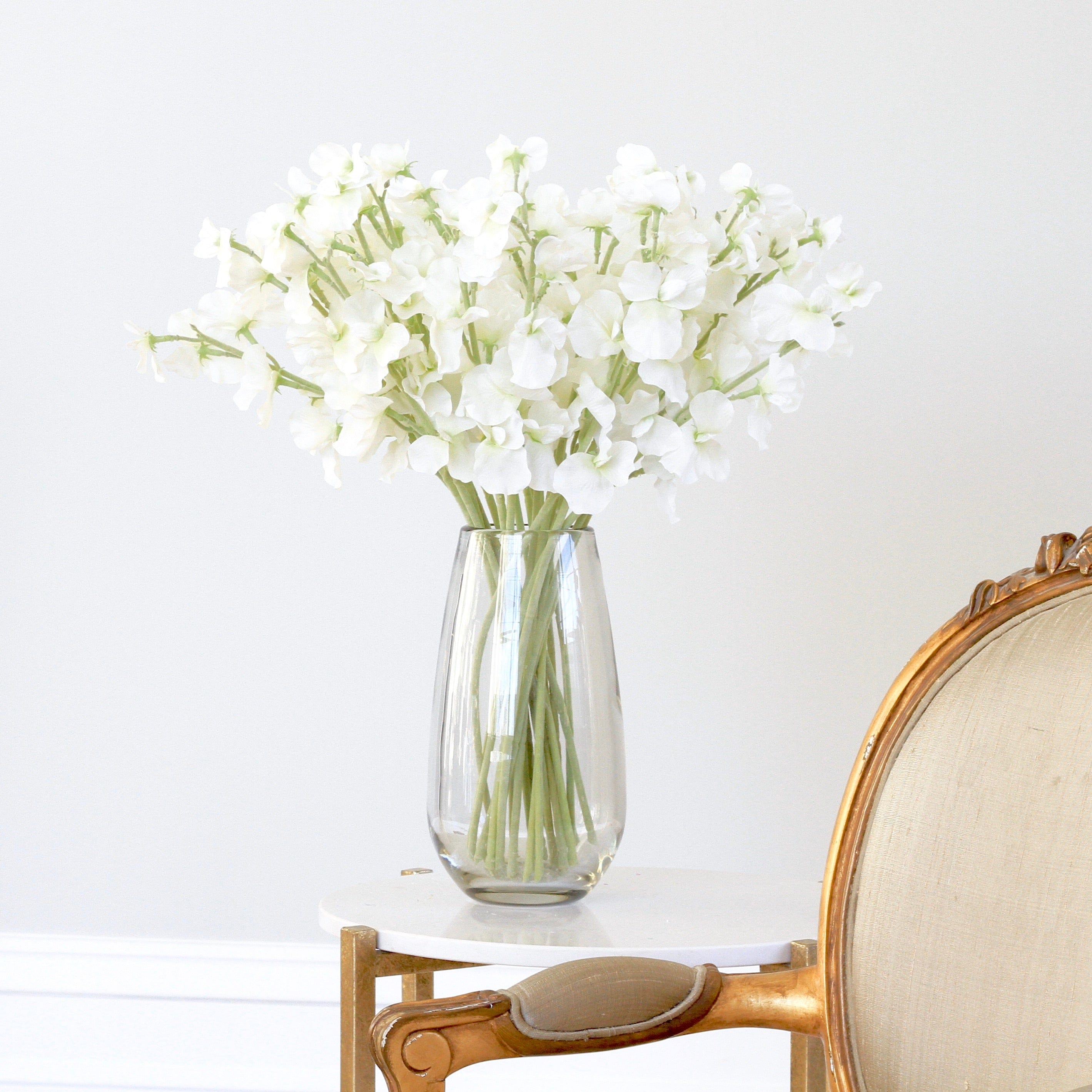 Realistic Artificial White Sweet Pea ABX3574WH by The Faux Flower Company