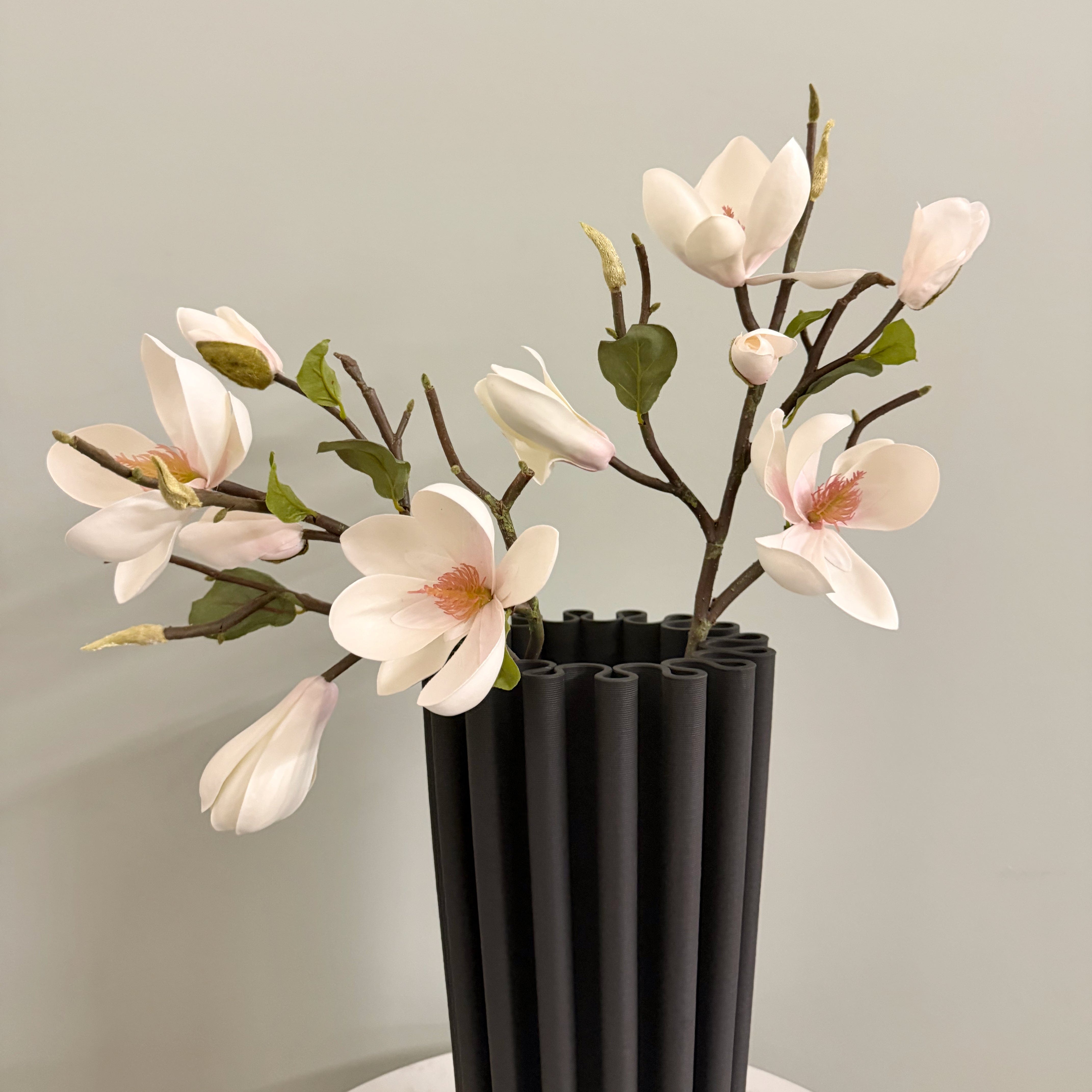 Realistic Black 3D Printed Vase AHCH-0080 by The Faux Flower Company