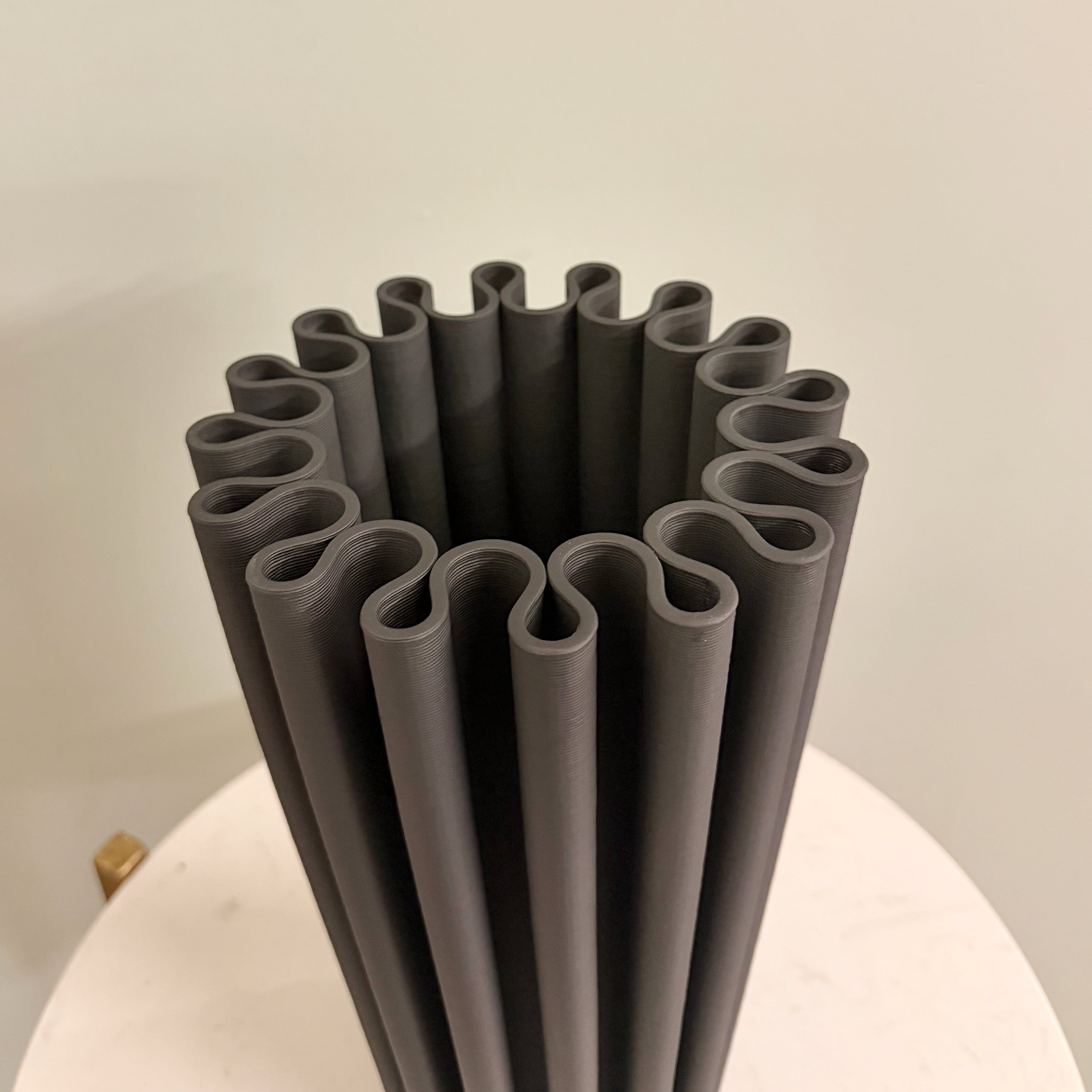 Realistic Black 3D Printed Vase AHCH-0080 by The Faux Flower Company